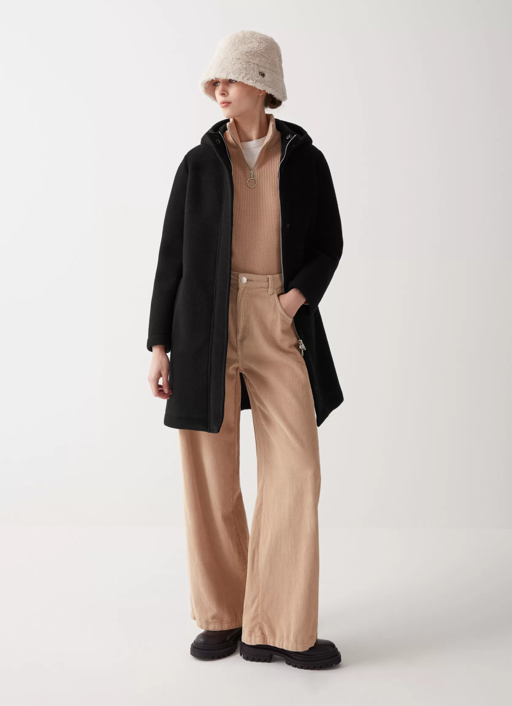 Colmar Hooded coat in woolen cloth | woman Jackets and Coats