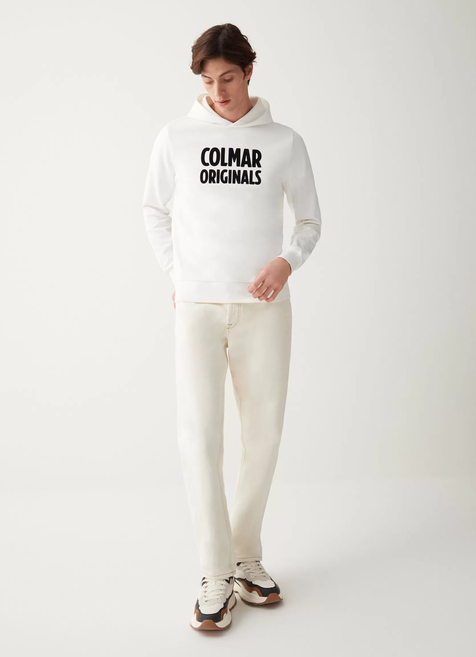 Colmar Hooded sweatshirt with maxi printed logo | man Sweatshirts