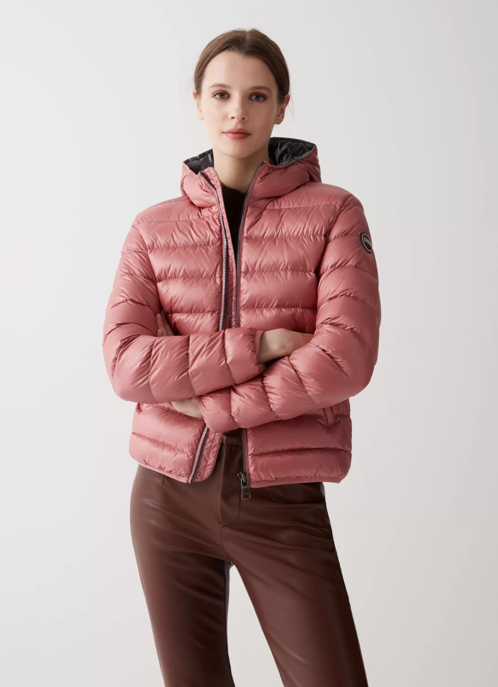 Colmar Iridescent down jacket with fixed hood | woman Winter Down Jackets