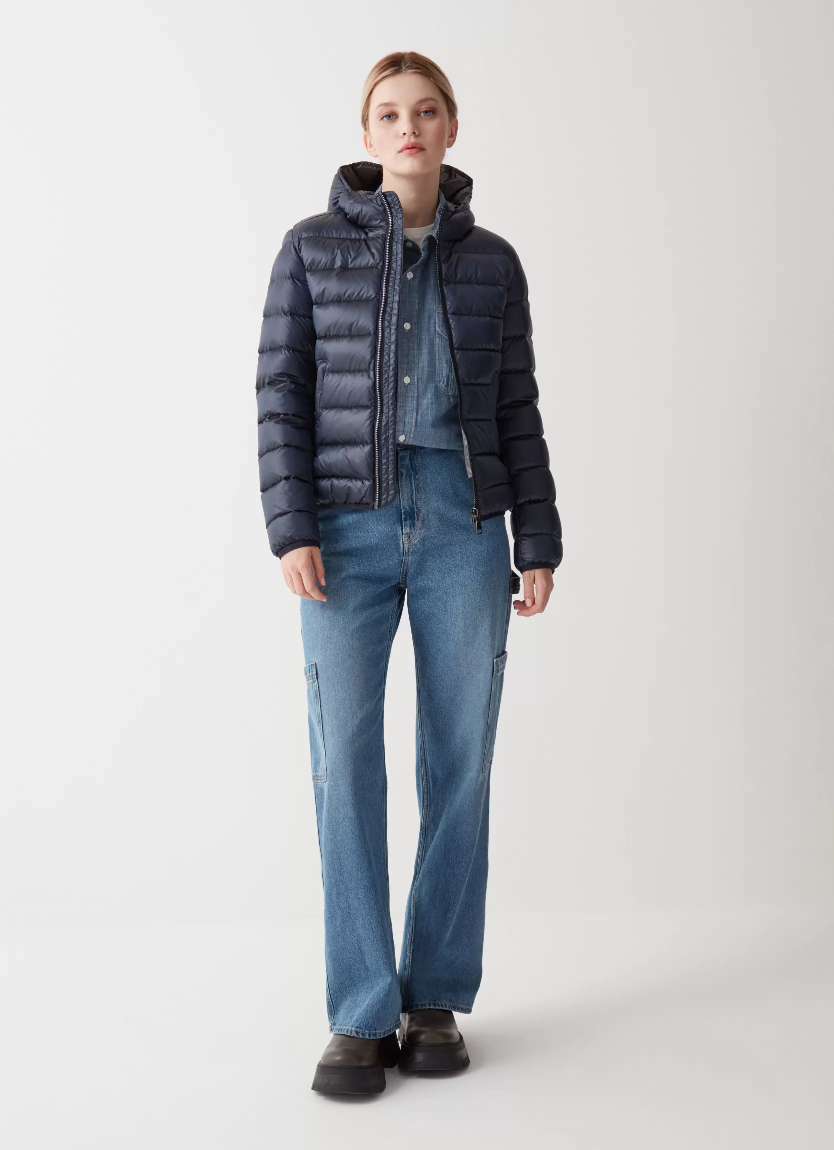 Colmar Iridescent down jacket with fixed hood | woman Winter Down Jackets