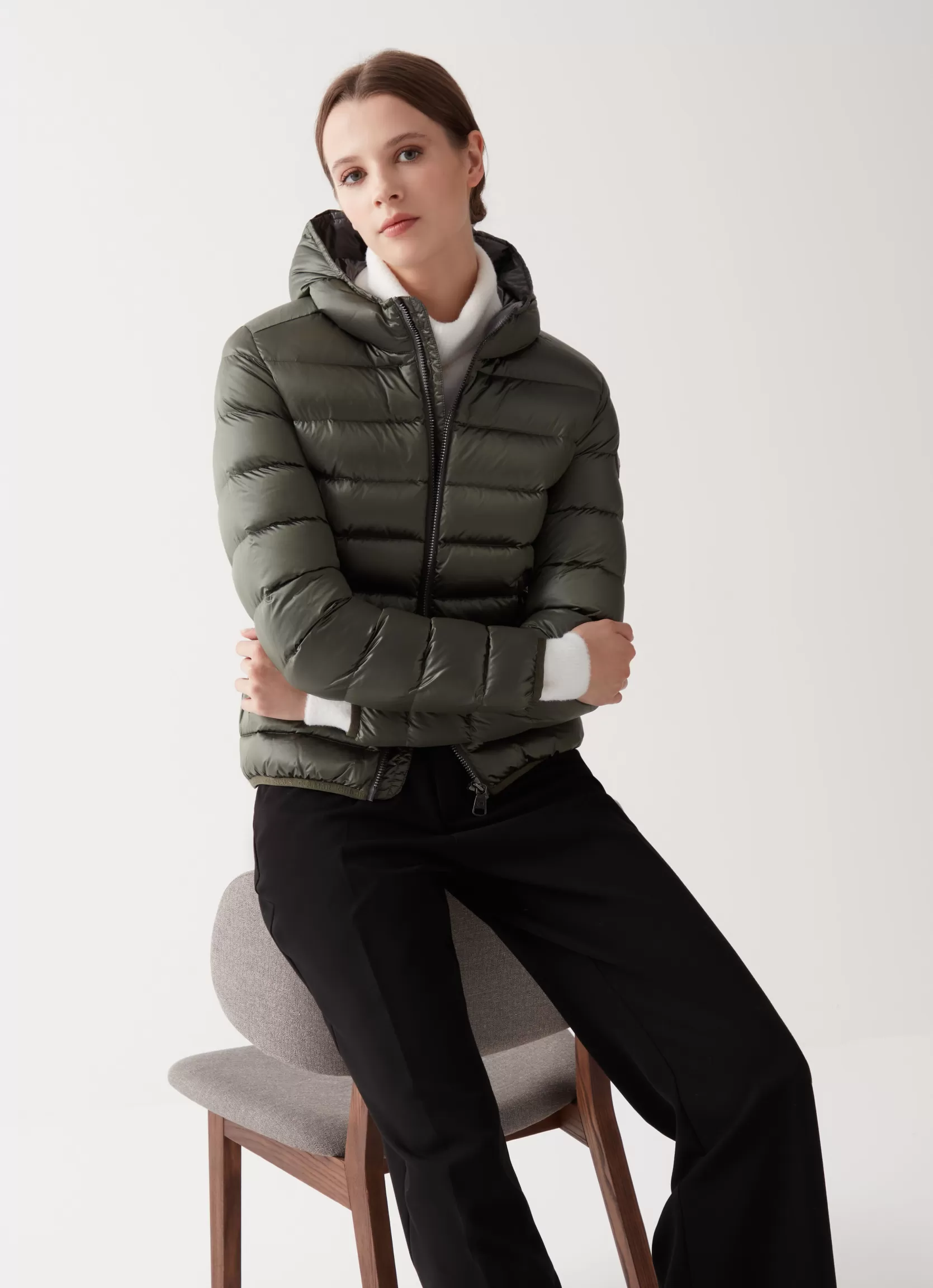 Colmar Iridescent down jacket with fixed hood | woman Winter Down Jackets