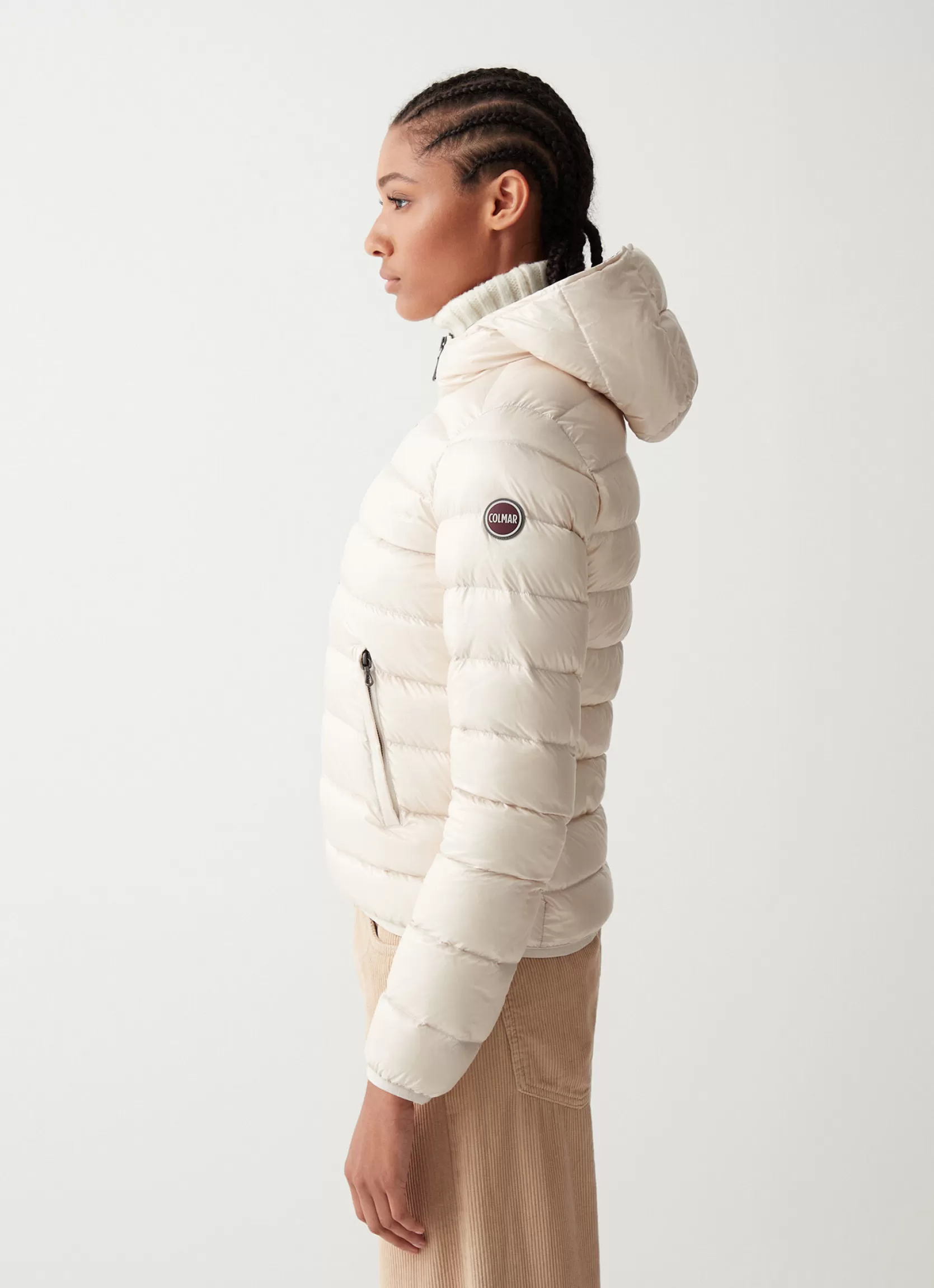 Colmar Iridescent down jacket with fixed hood | woman Winter Down Jackets