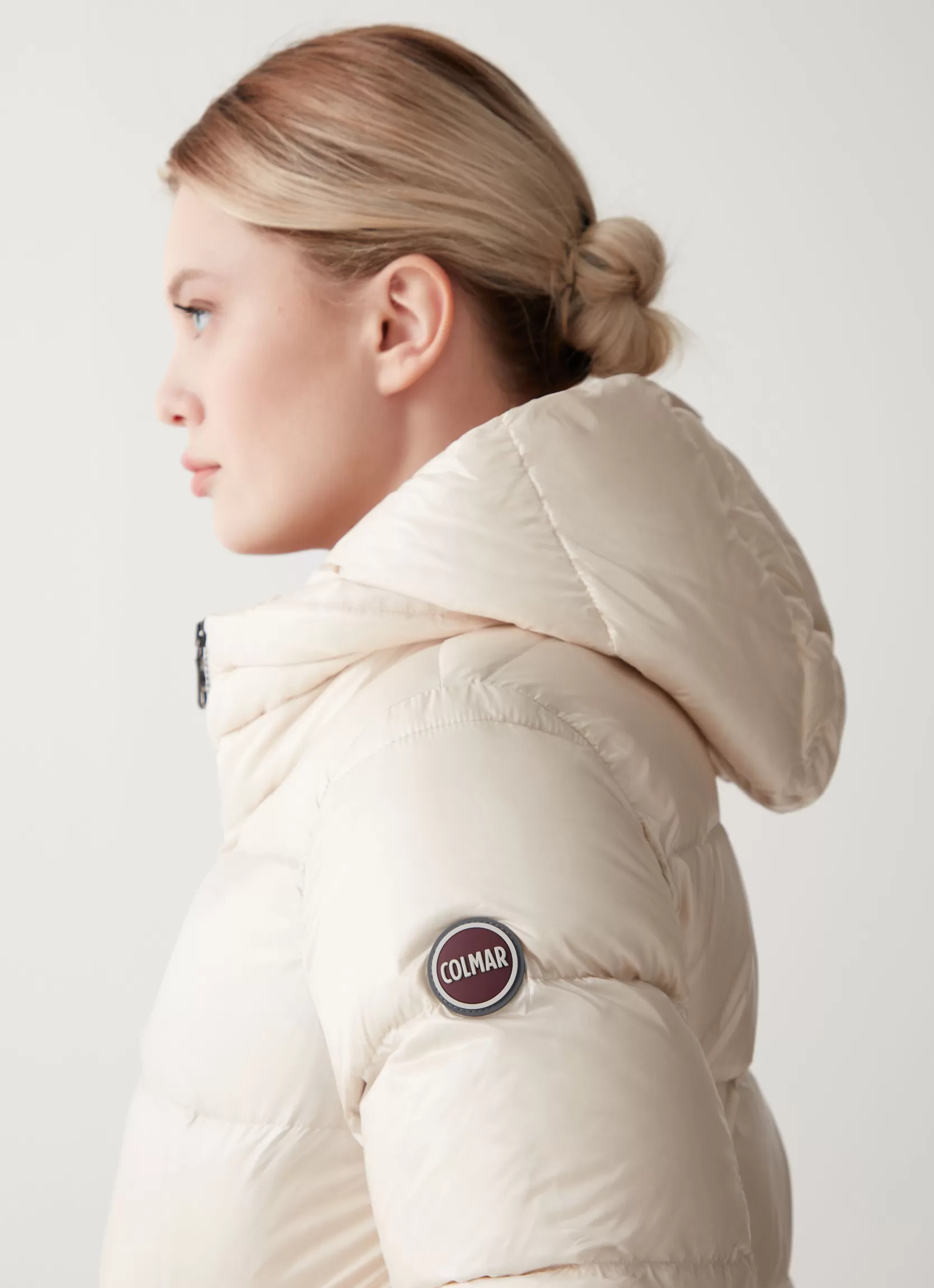 Colmar Iridescent down jacket with hood and maxi collar | woman Winter Down Jackets