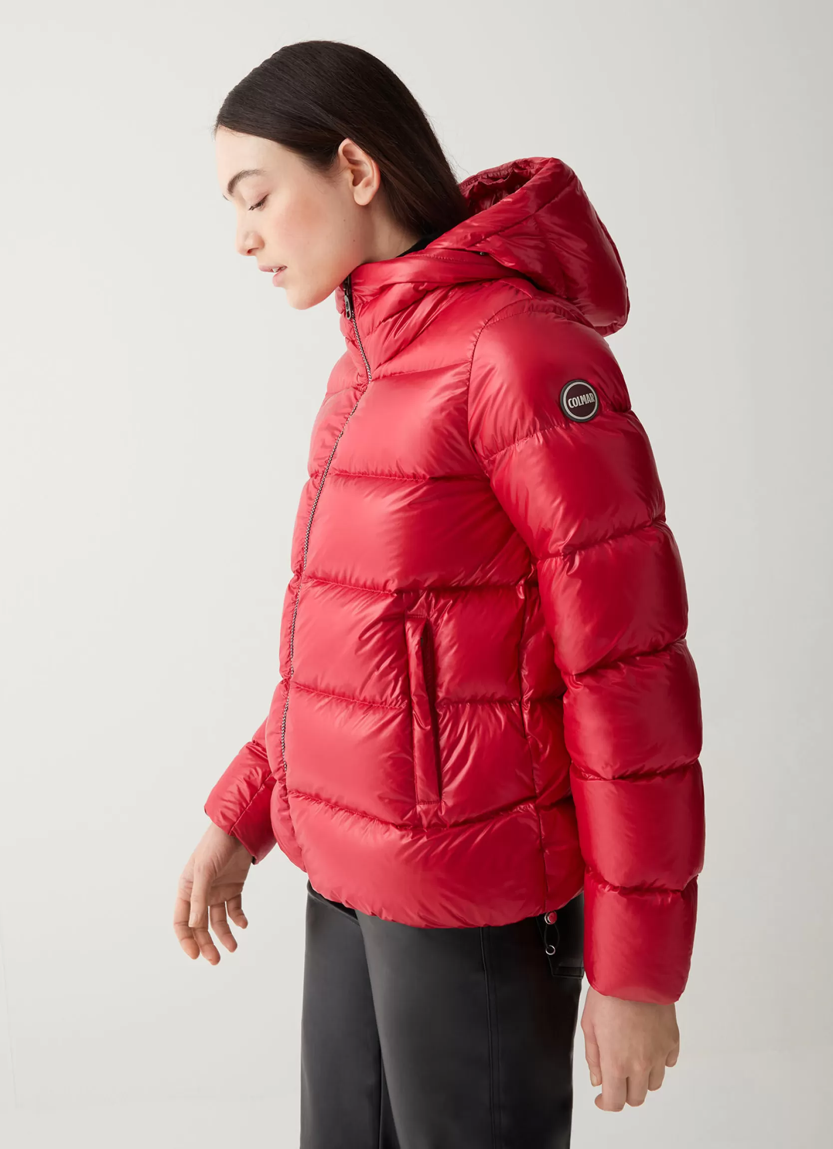 Colmar Iridescent down jacket with hood and maxi collar | woman Winter Down Jackets