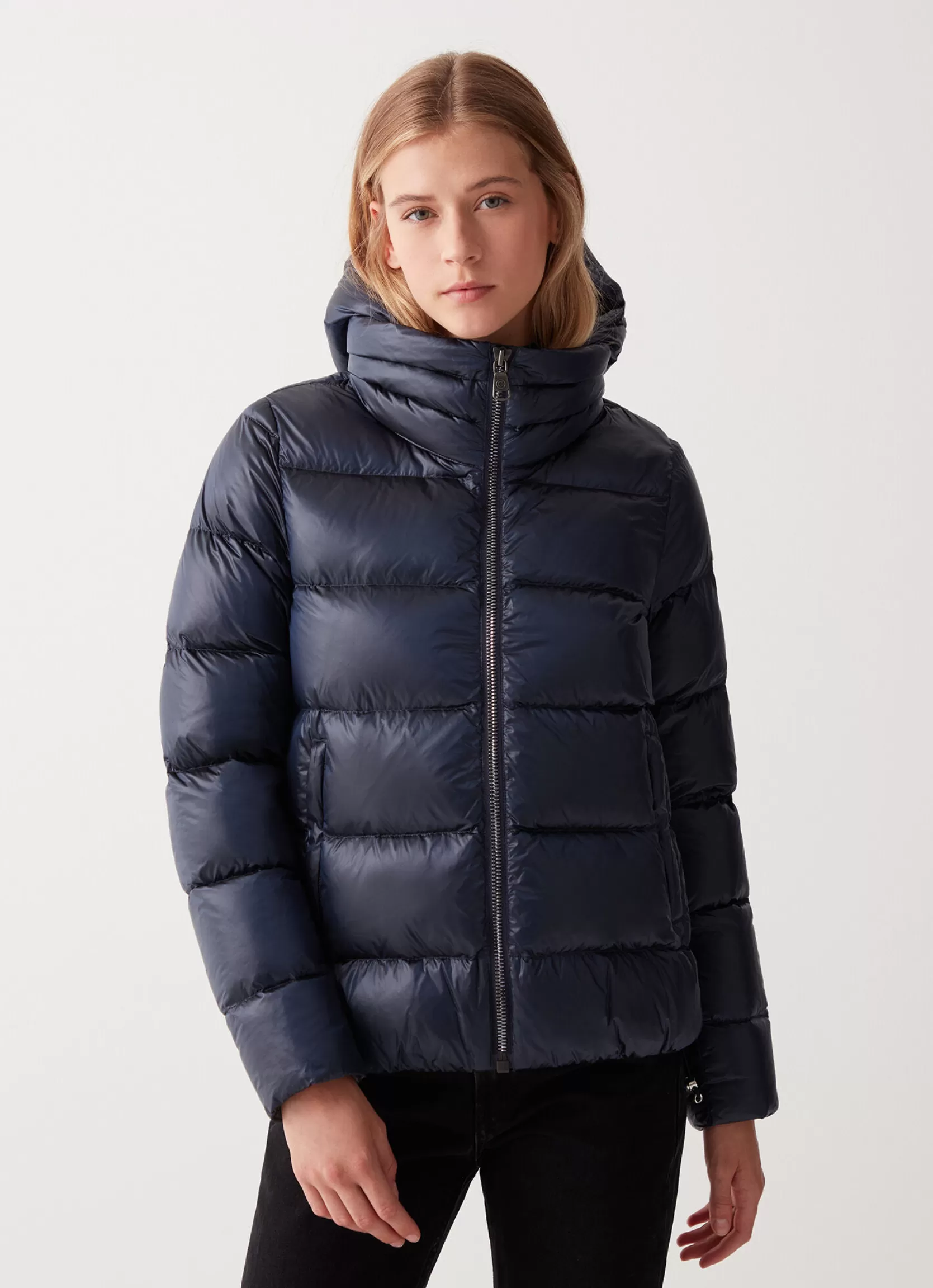 Colmar Iridescent down jacket with hood and maxi collar | woman Winter Down Jackets