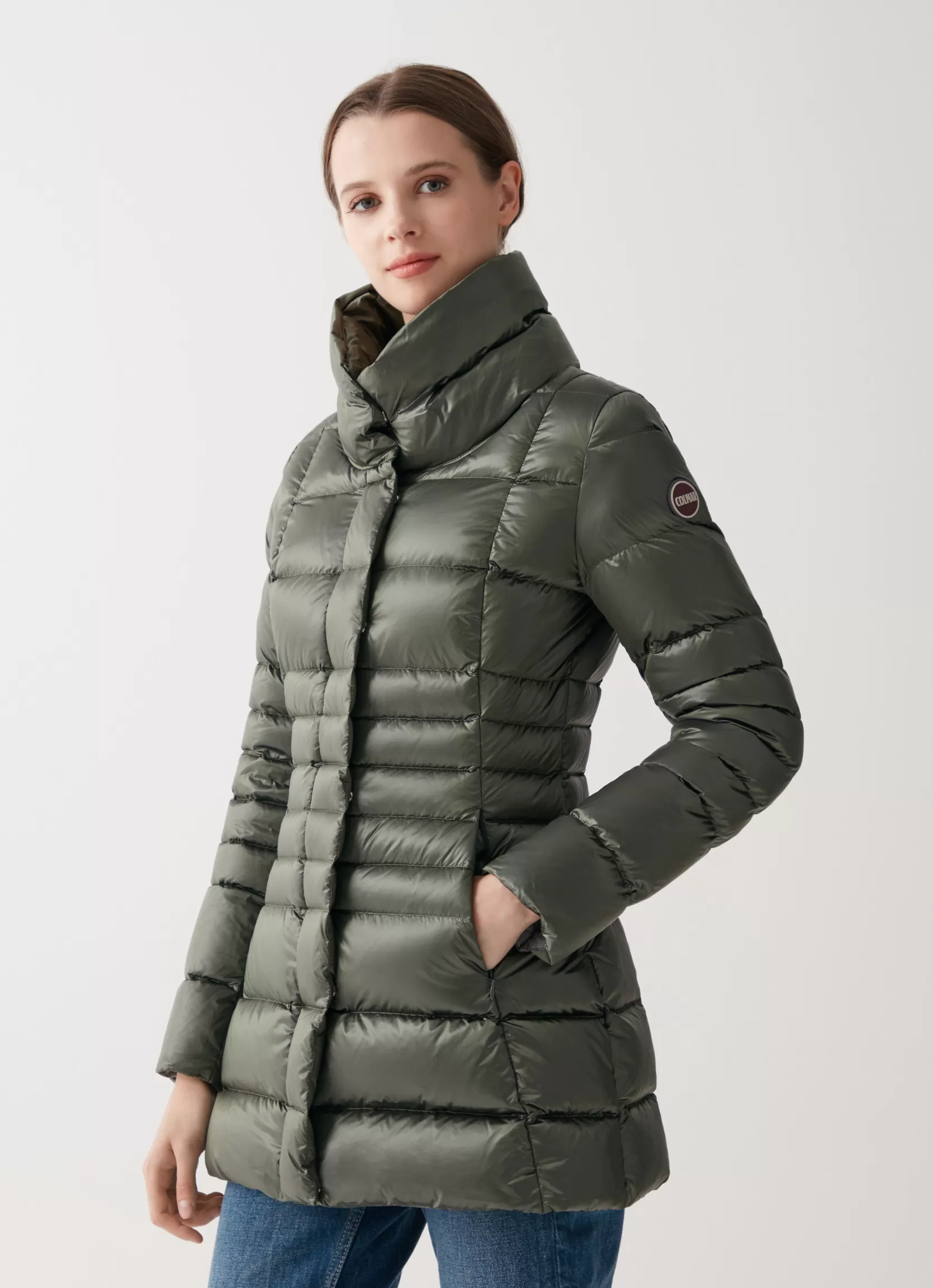 Colmar Iridescent down jacket with side opening | woman Winter Down Jackets