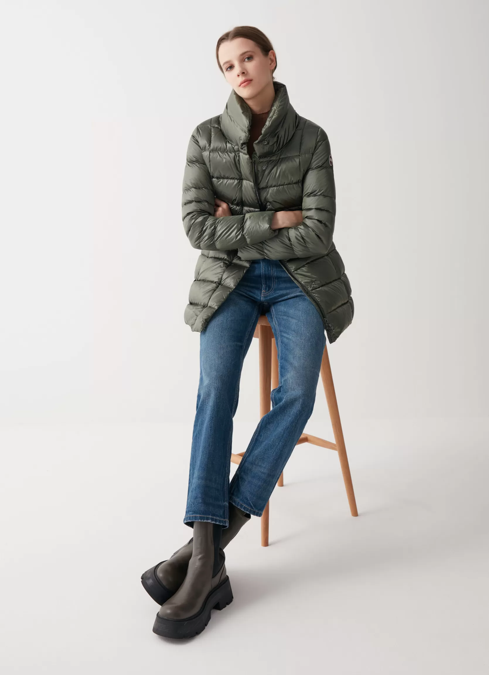 Colmar Iridescent down jacket with side opening | woman Winter Down Jackets