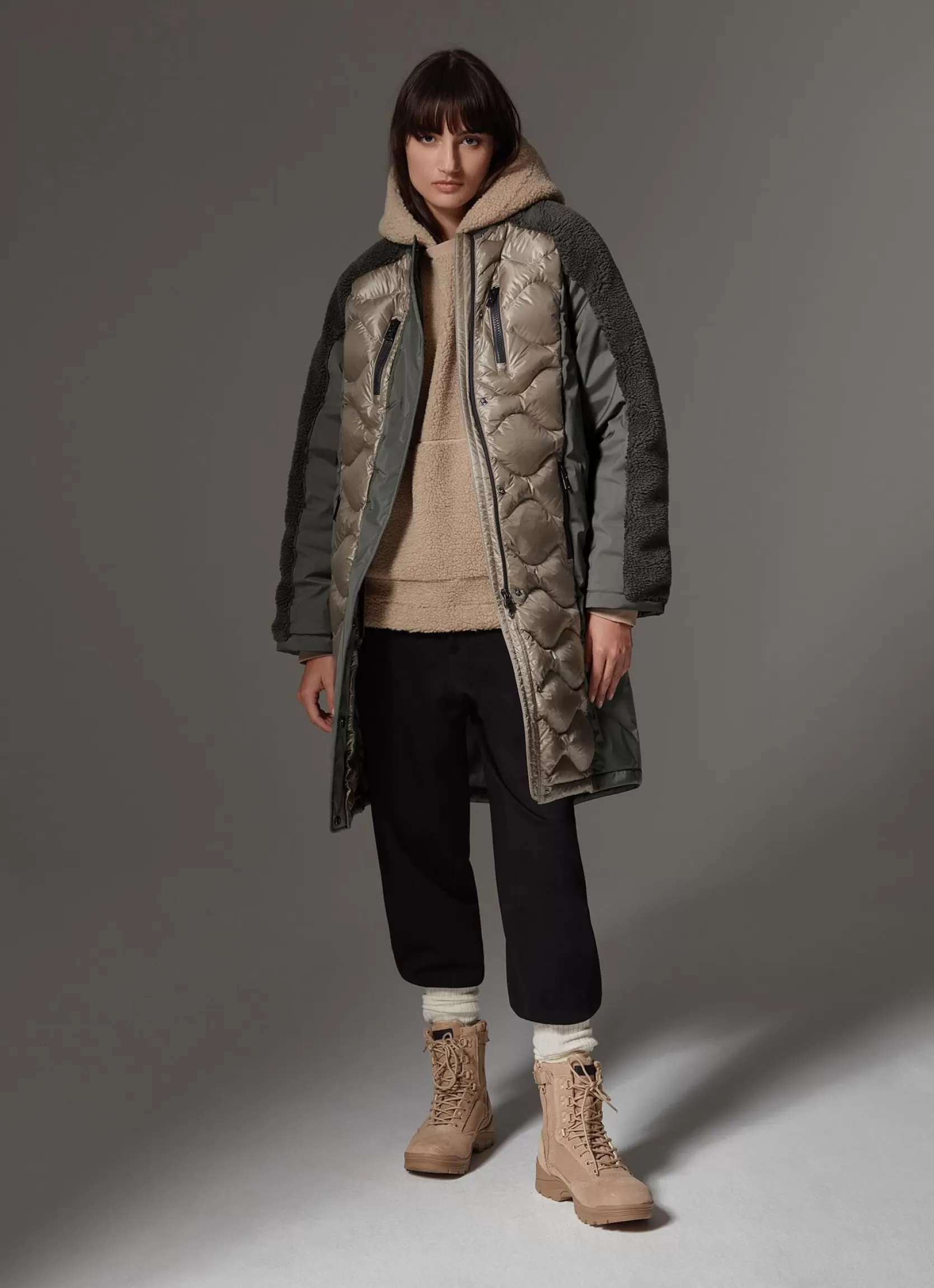 Colmar Iridescent round-neck coat | woman Colmar Revolution | Winter Down Jackets