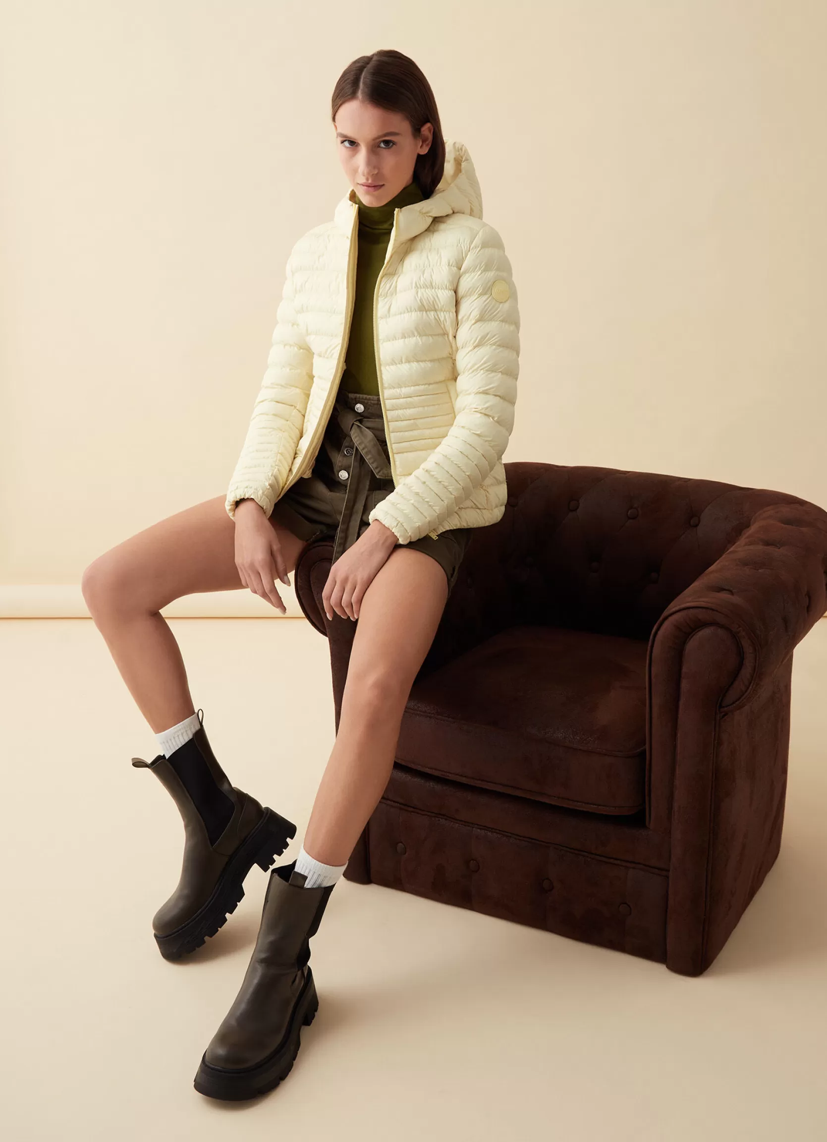 Colmar Jacket with Recycled Essentials hood | woman Recycled Essential | Lightweight Down Jackets