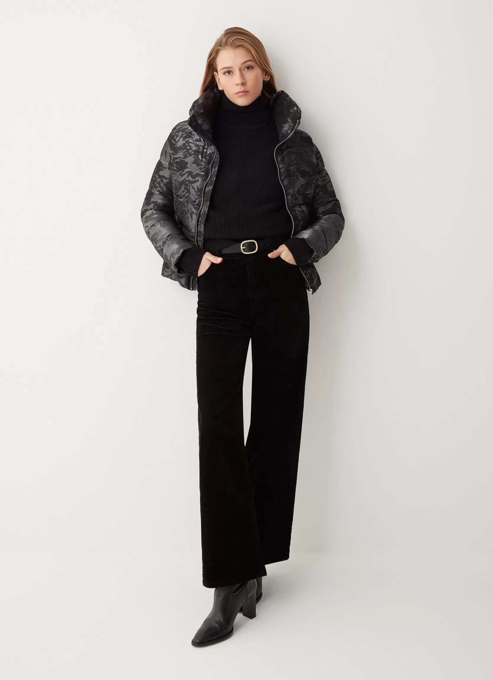 Colmar Jacquard fabric jacket with turtle neck | woman Winter Down Jackets