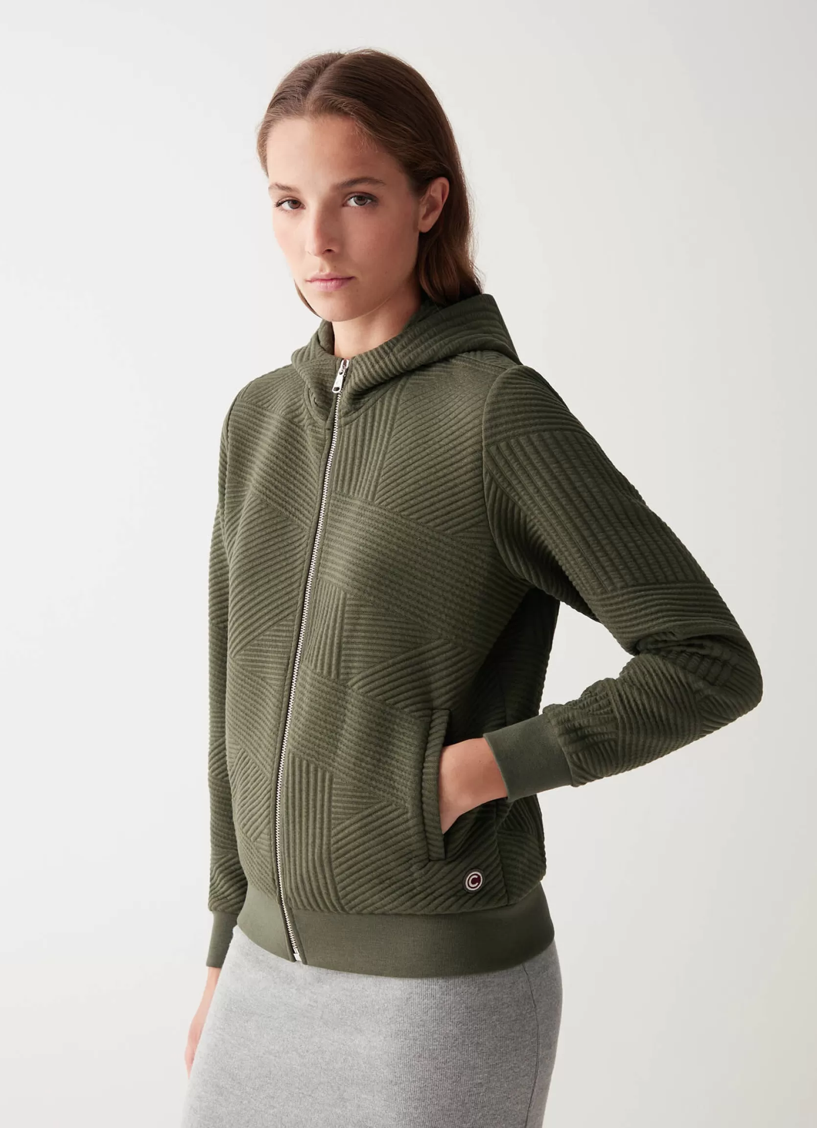 Colmar Jacquard full-zip hoody | woman Sweatshirts