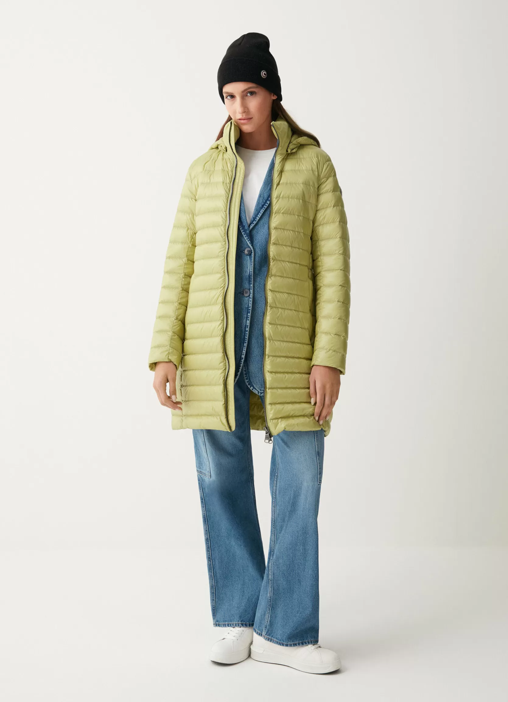 Colmar Long autumn down jacket with detachable hood | woman Lightweight Down Jackets