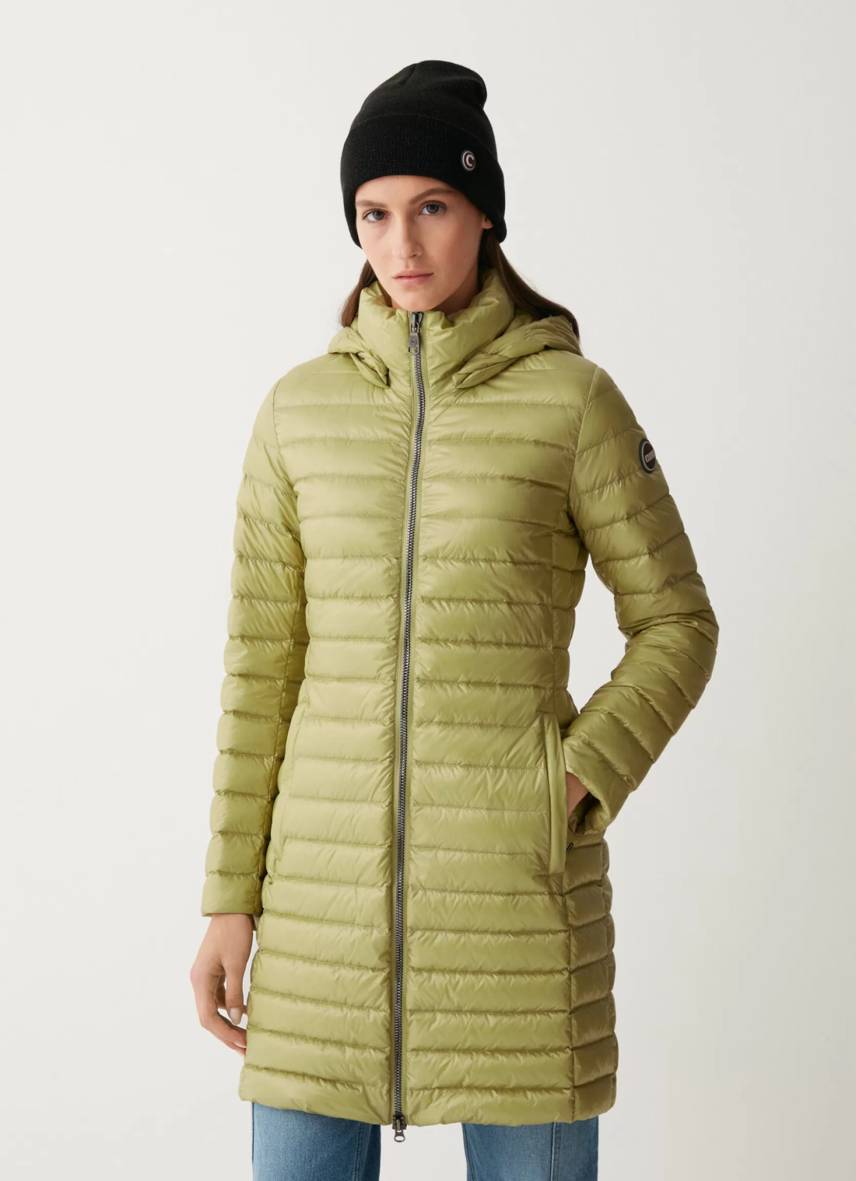Colmar Long autumn down jacket with detachable hood | woman Lightweight Down Jackets