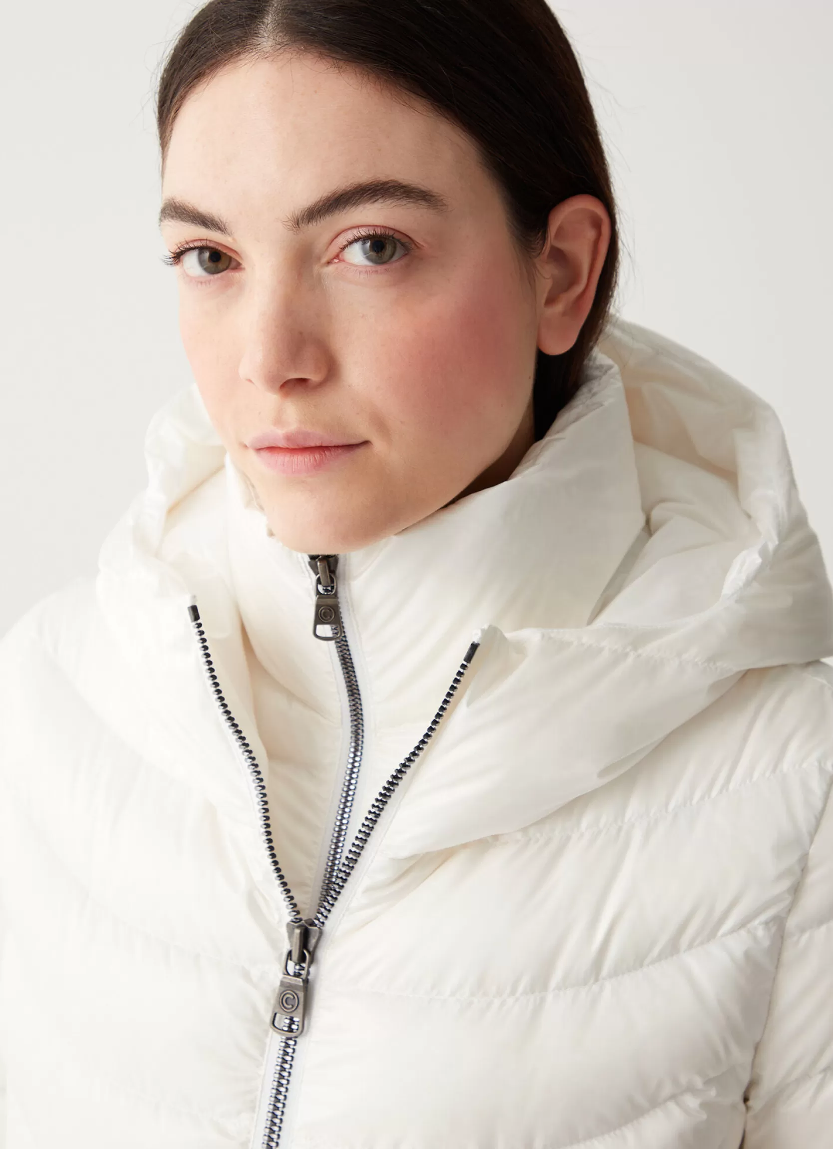 Colmar Long iridescent down jacket with bib | woman Winter Down Jackets