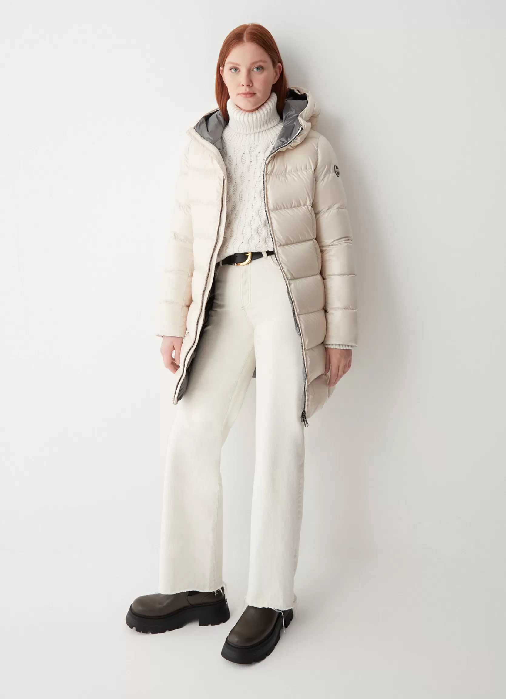 Colmar Long iridescent down jacket with fixed hood | woman Winter Down Jackets