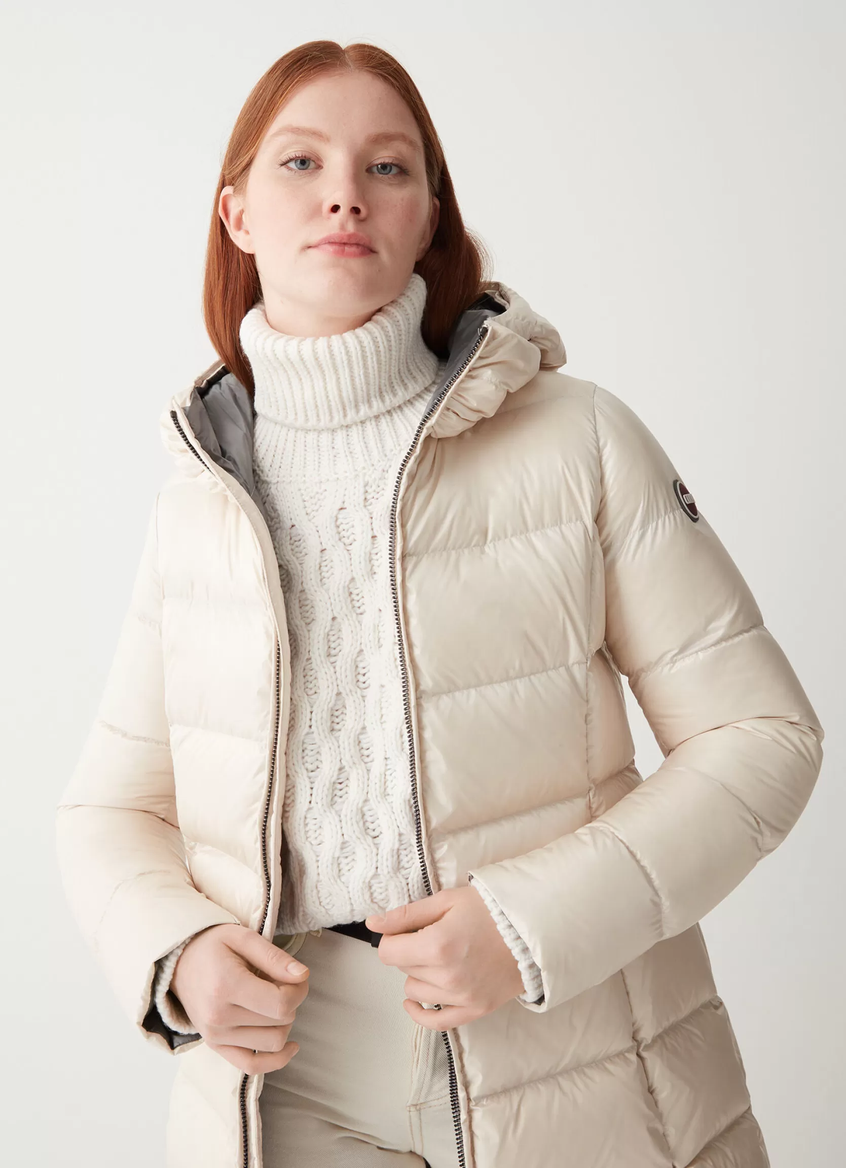 Colmar Long iridescent down jacket with fixed hood | woman Winter Down Jackets