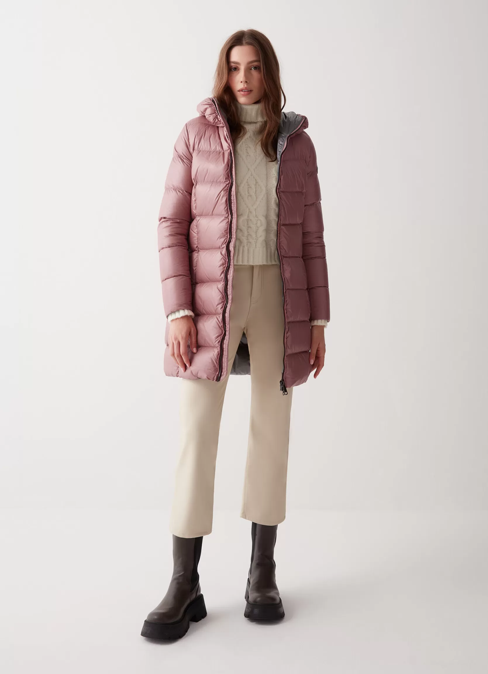 Colmar Long iridescent down jacket with fixed hood | woman Winter Down Jackets