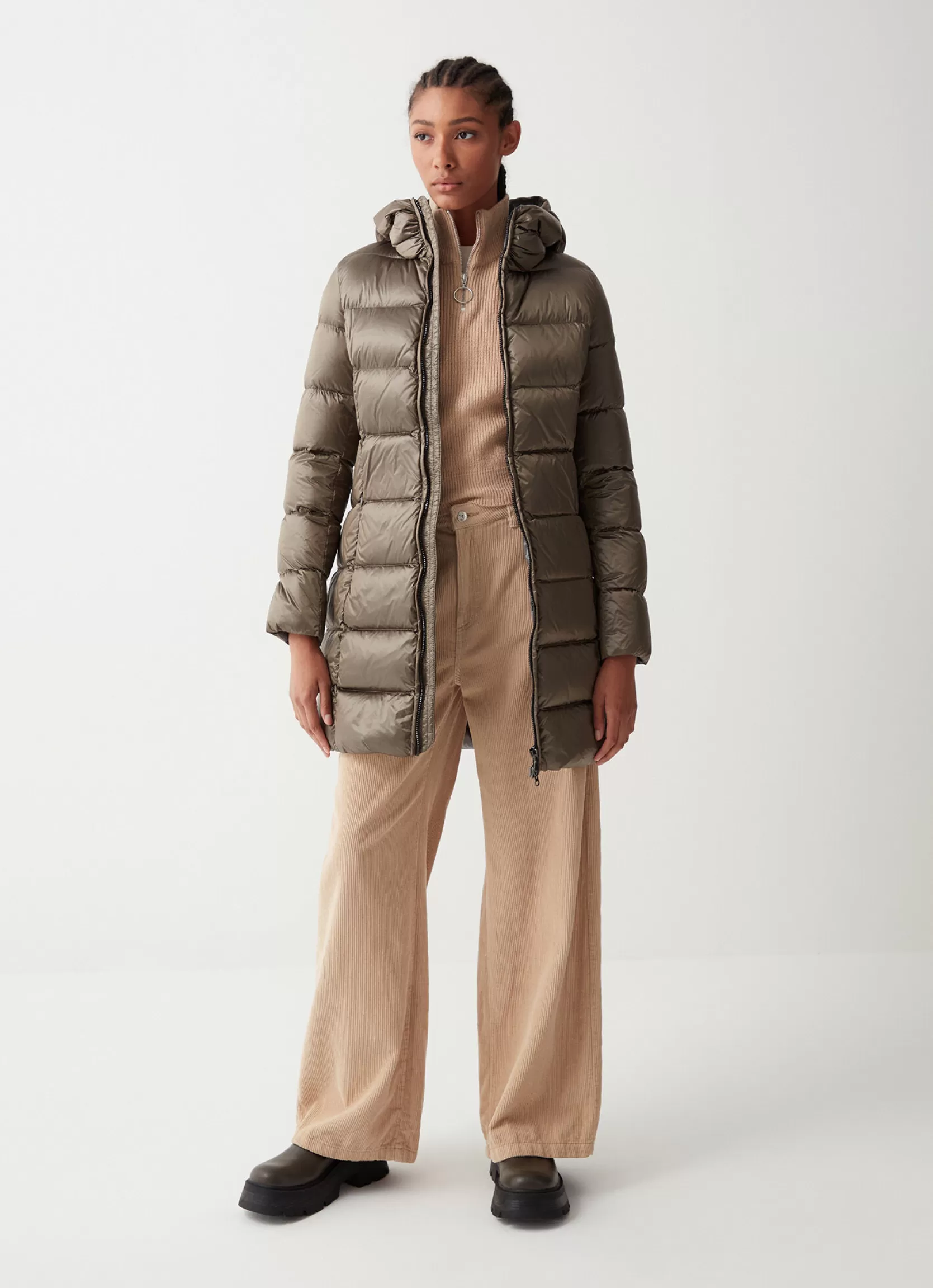 Colmar Long iridescent down jacket with fixed hood | woman Winter Down Jackets