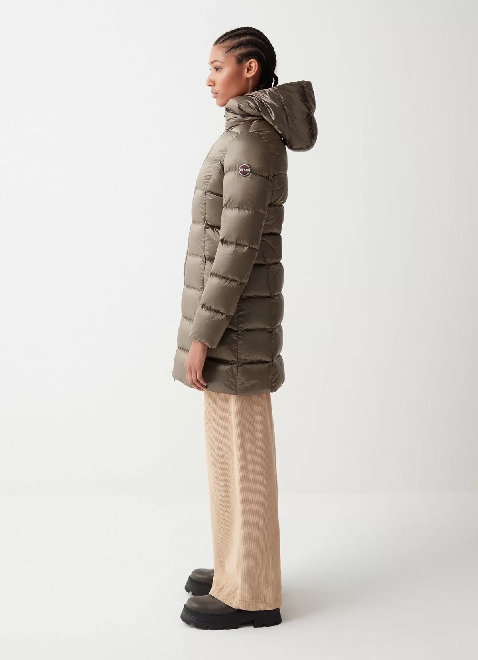 Colmar Long iridescent down jacket with fixed hood | woman Winter Down Jackets
