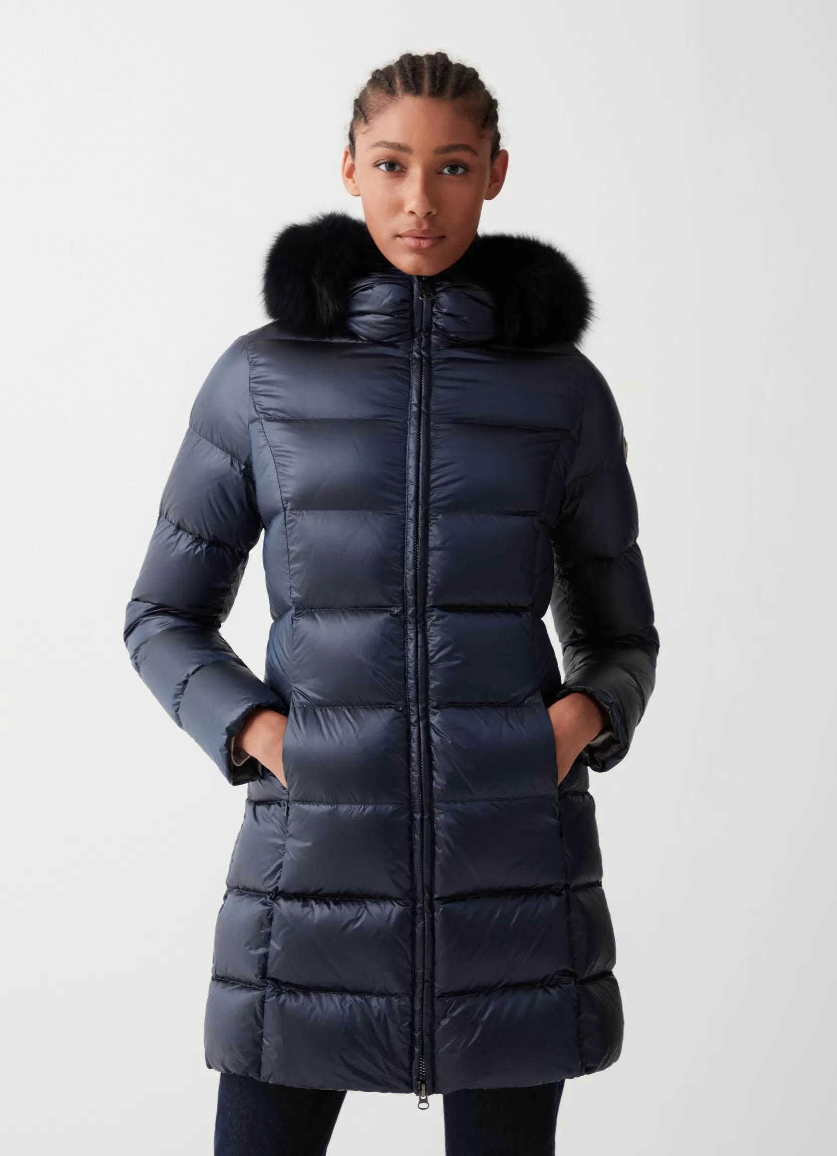 Colmar Long iridescent jacket with fixed hood | woman Winter Down Jackets