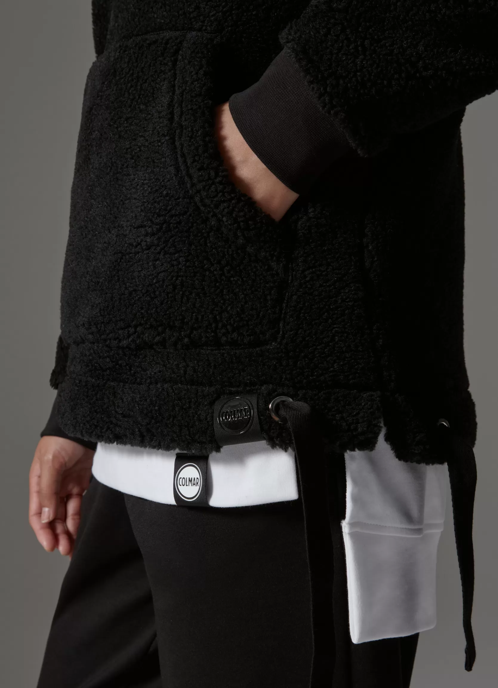 Colmar Long teddy fabric effect sweatshirt with hood | woman Colmar Revolution | Sweatshirts