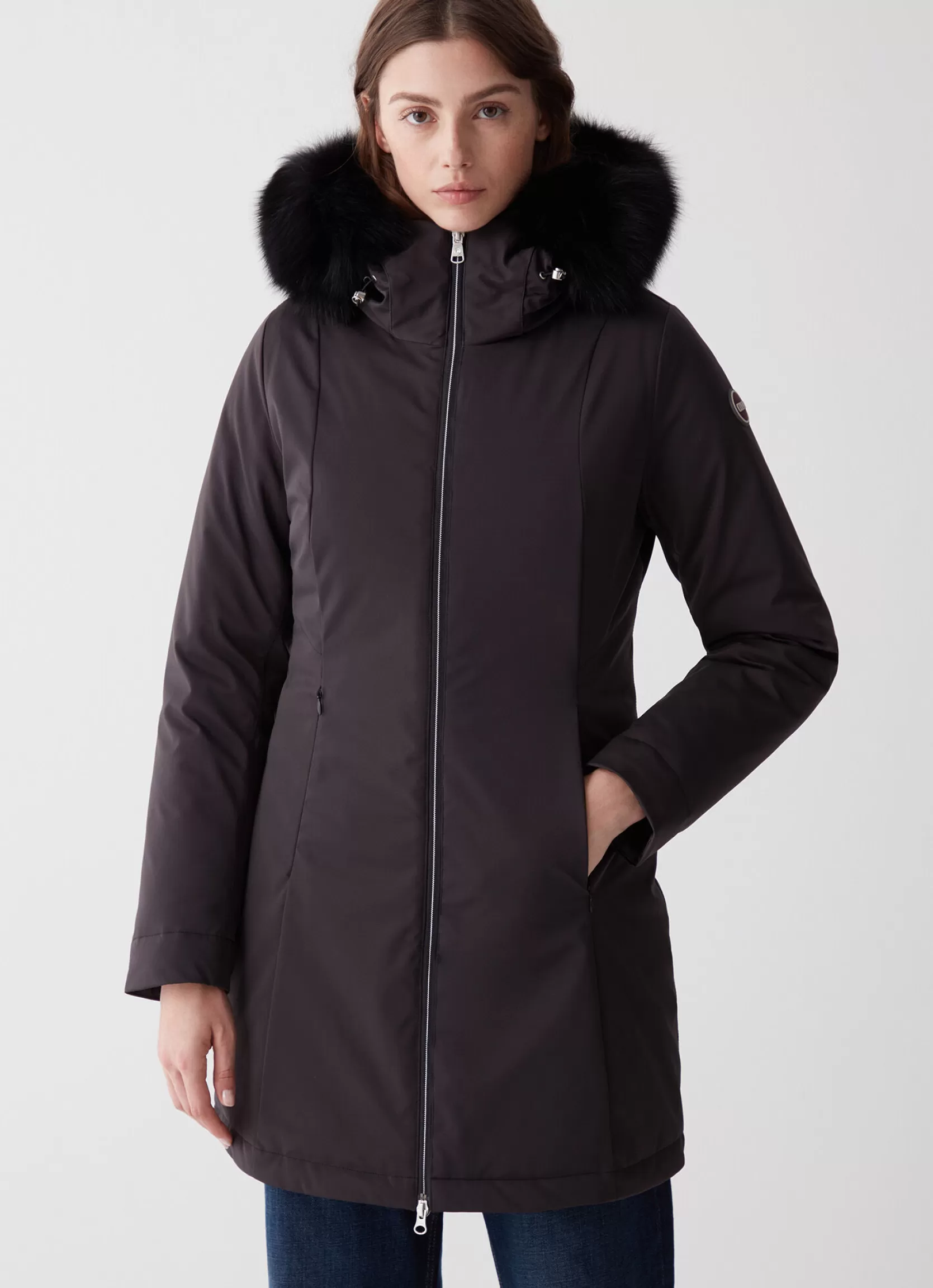 Colmar Longline 3 layer satin down jacket with hood | woman Jackets and Coats | Winter Down Jackets
