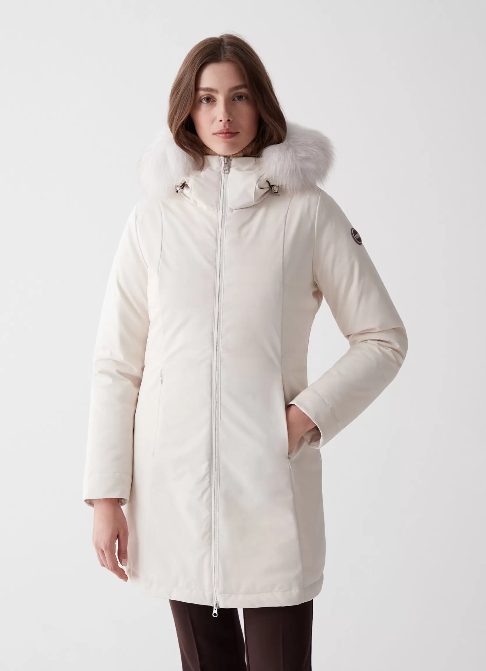 Colmar Longline 3 layer satin down jacket with hood | woman Jackets and Coats | Winter Down Jackets