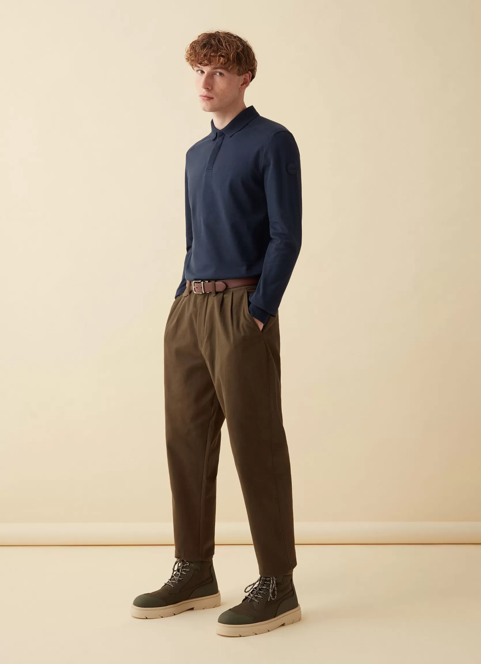 Colmar Long-sleeved t-shirt in cotton pique | man Recycled Essential | T-shirts and Polo Shirts