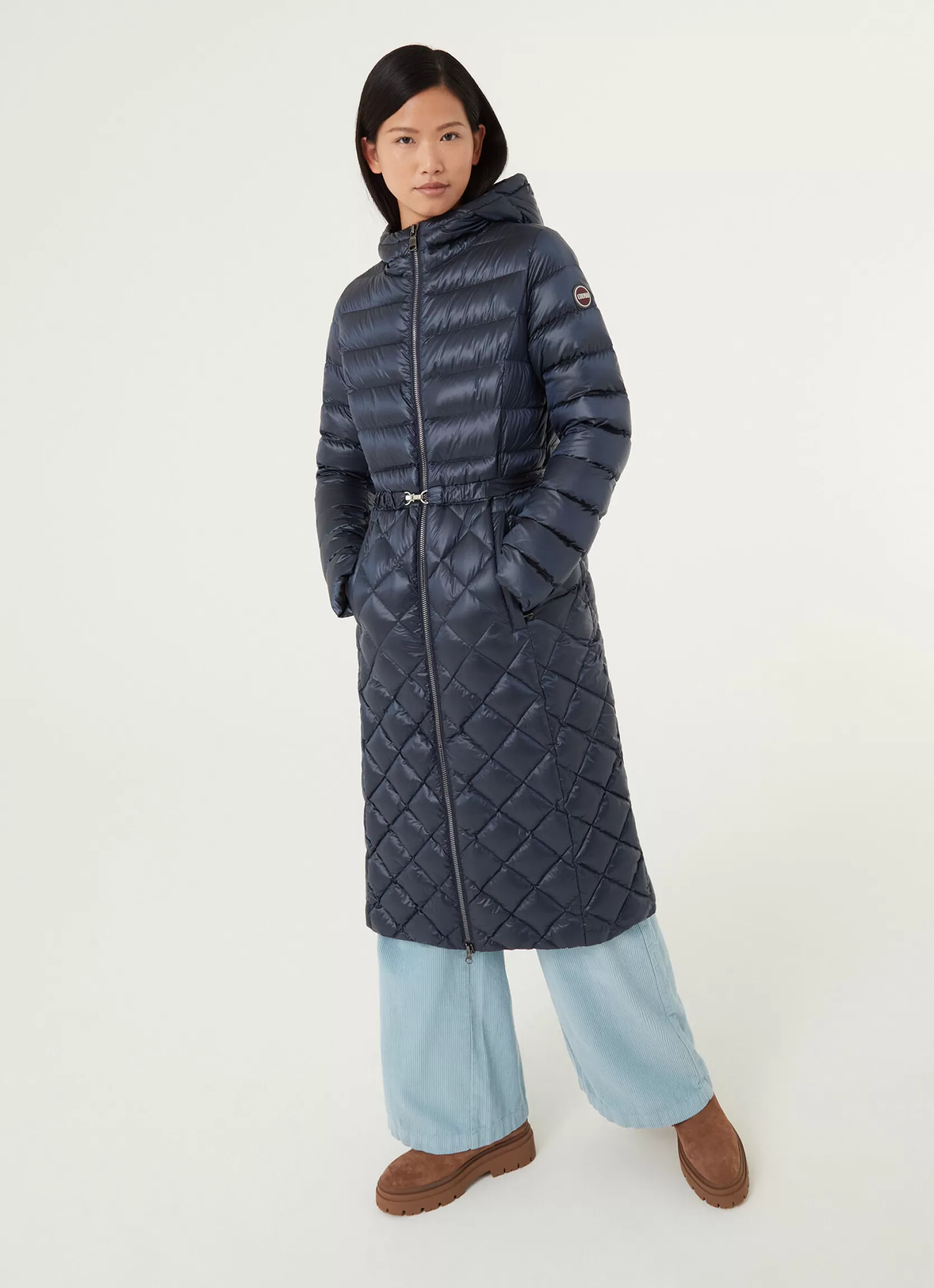 Colmar Maxi iridescent diamond quilted jacket with belt | woman Outlet