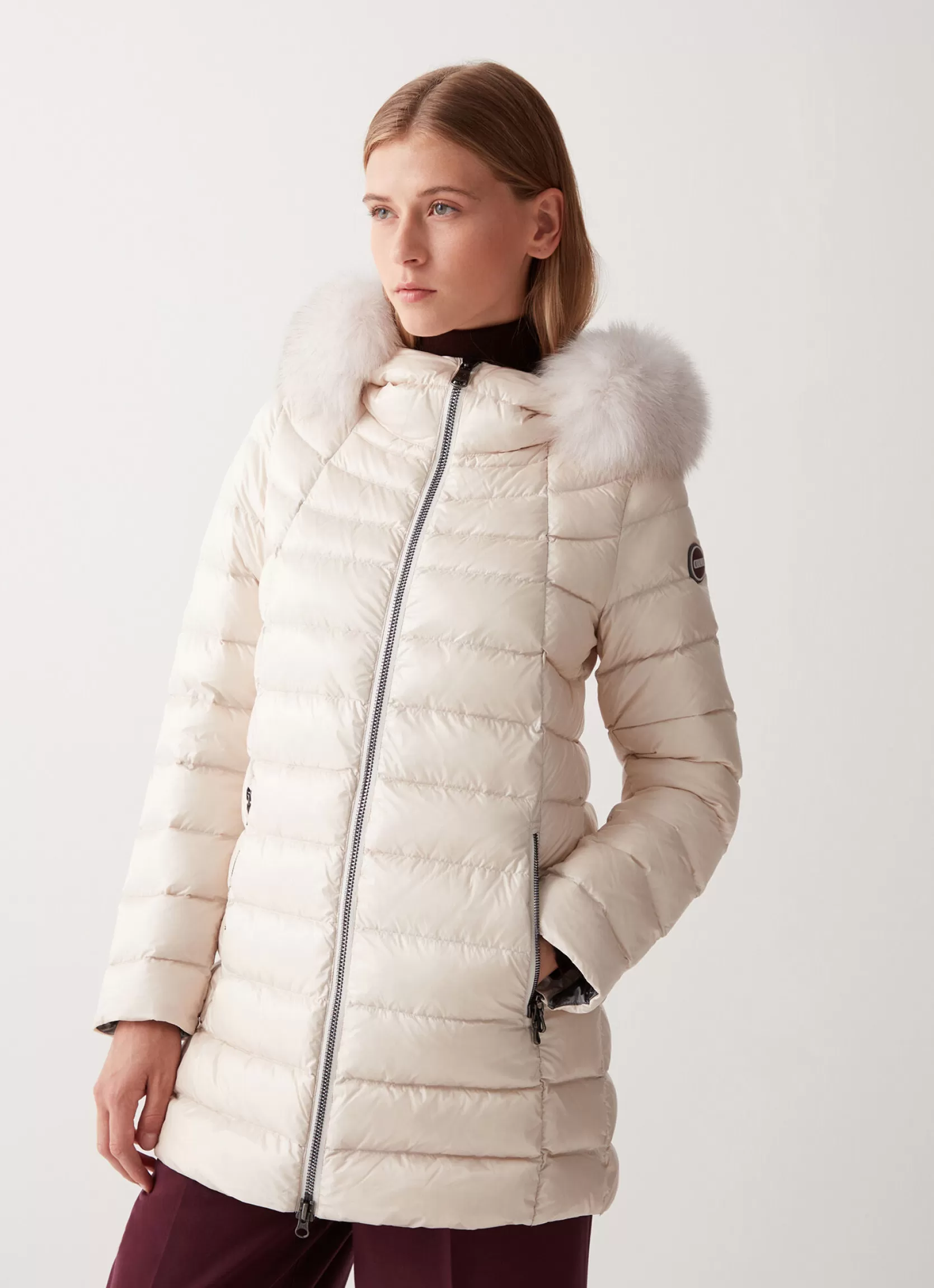 Colmar Medium length iridescent down jacket | woman Winter Down Jackets