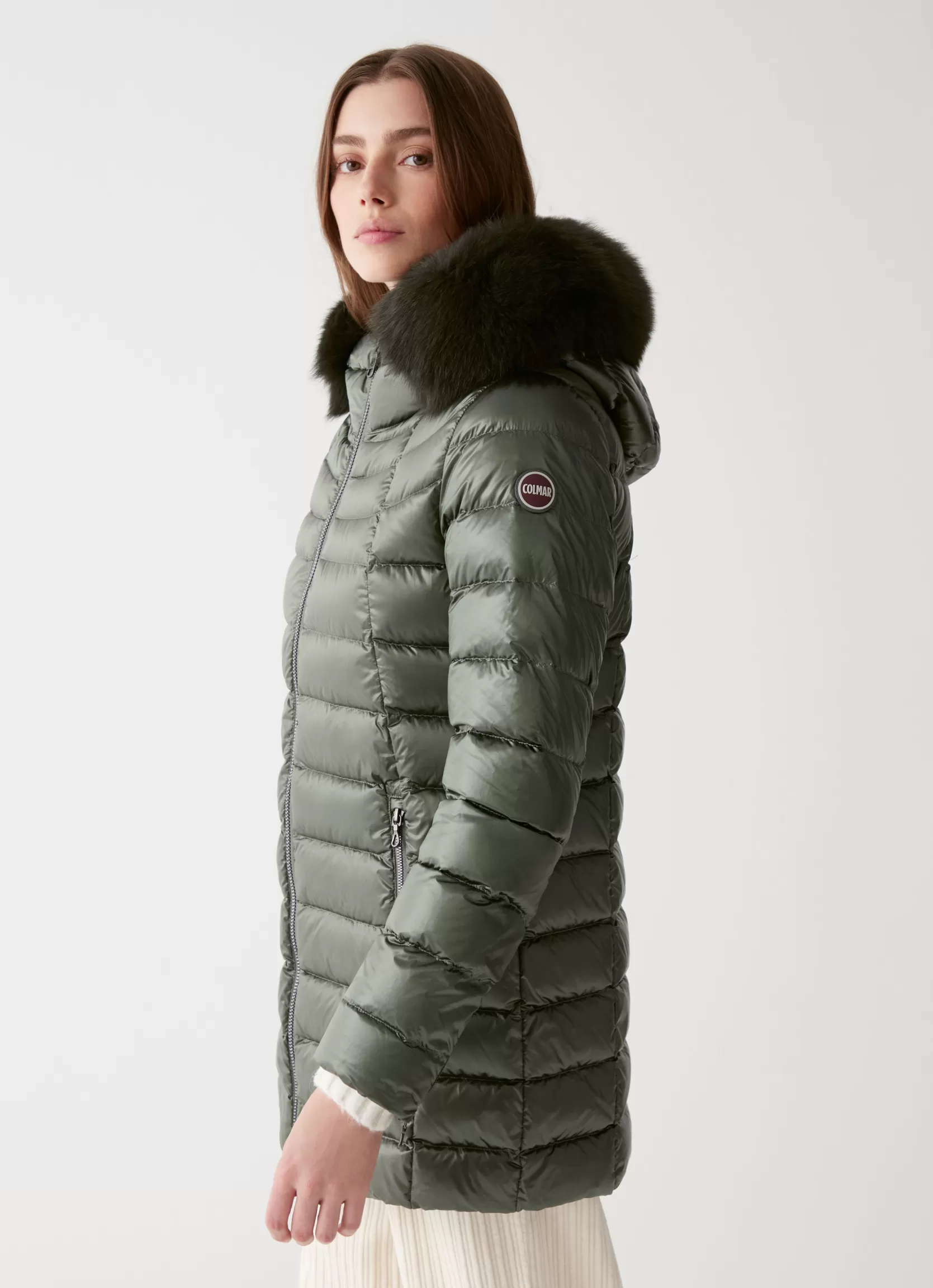 Colmar Medium length iridescent down jacket | woman Winter Down Jackets