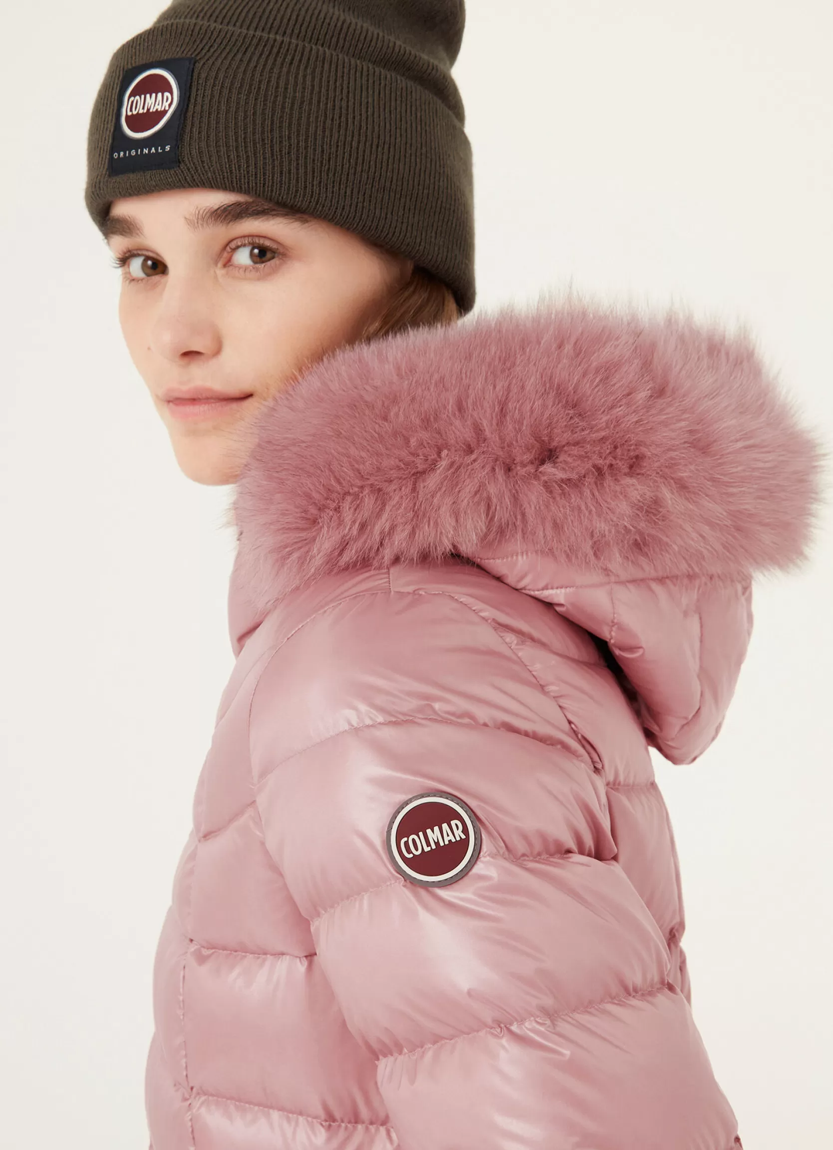 Colmar Medium-length iridescent down jacket in real fur | woman Outlet