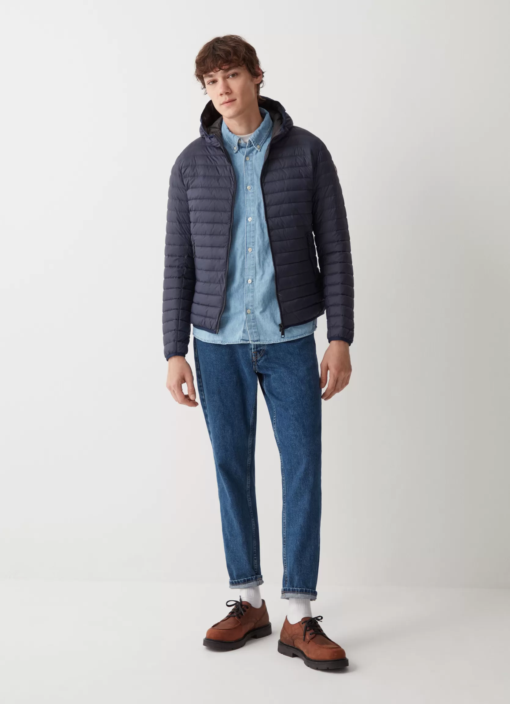 Colmar Opaque autumn down jacket with hood | man Lightweight Down Jackets