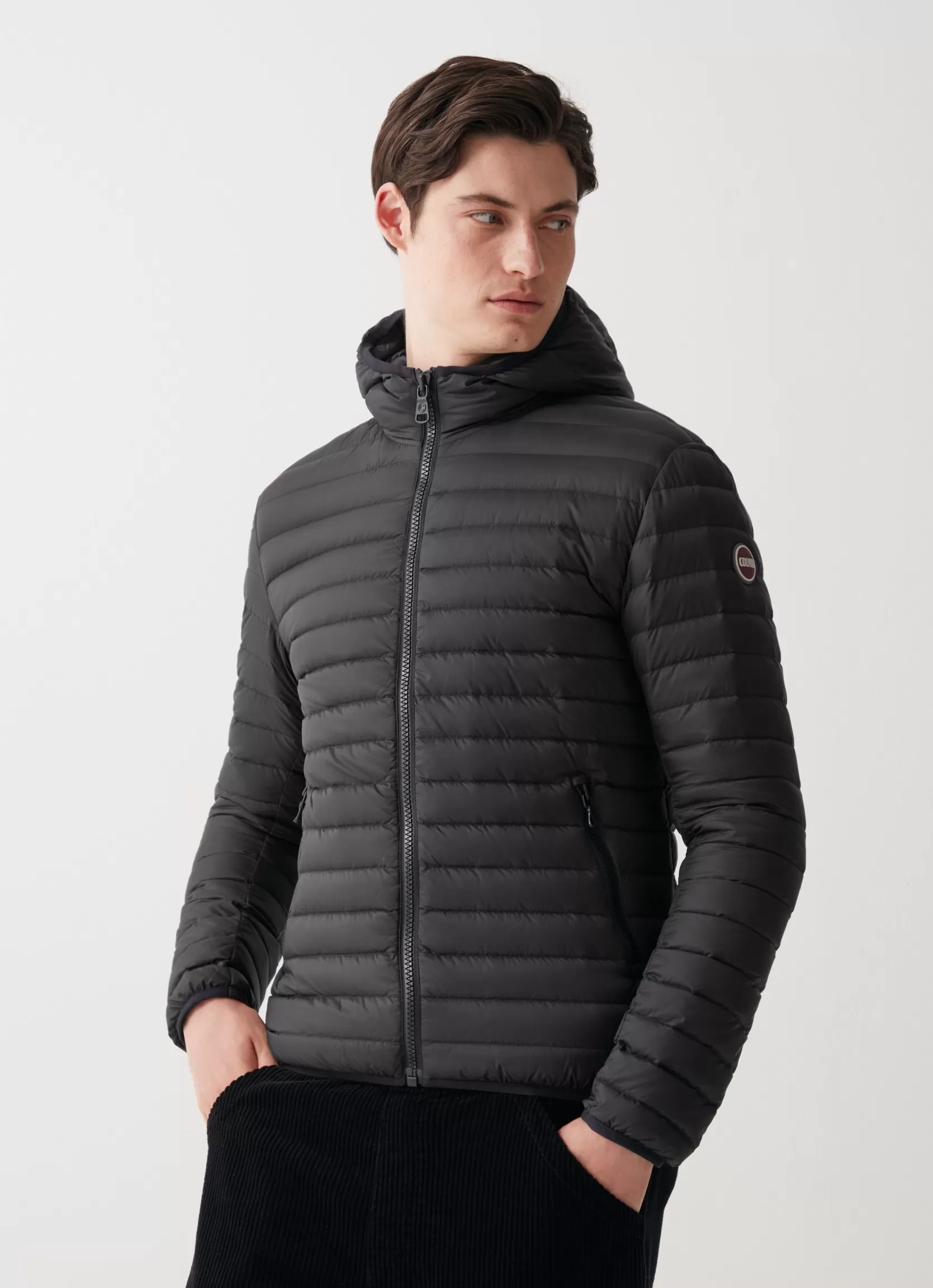 Colmar Opaque autumn down jacket with hood | man Lightweight Down Jackets