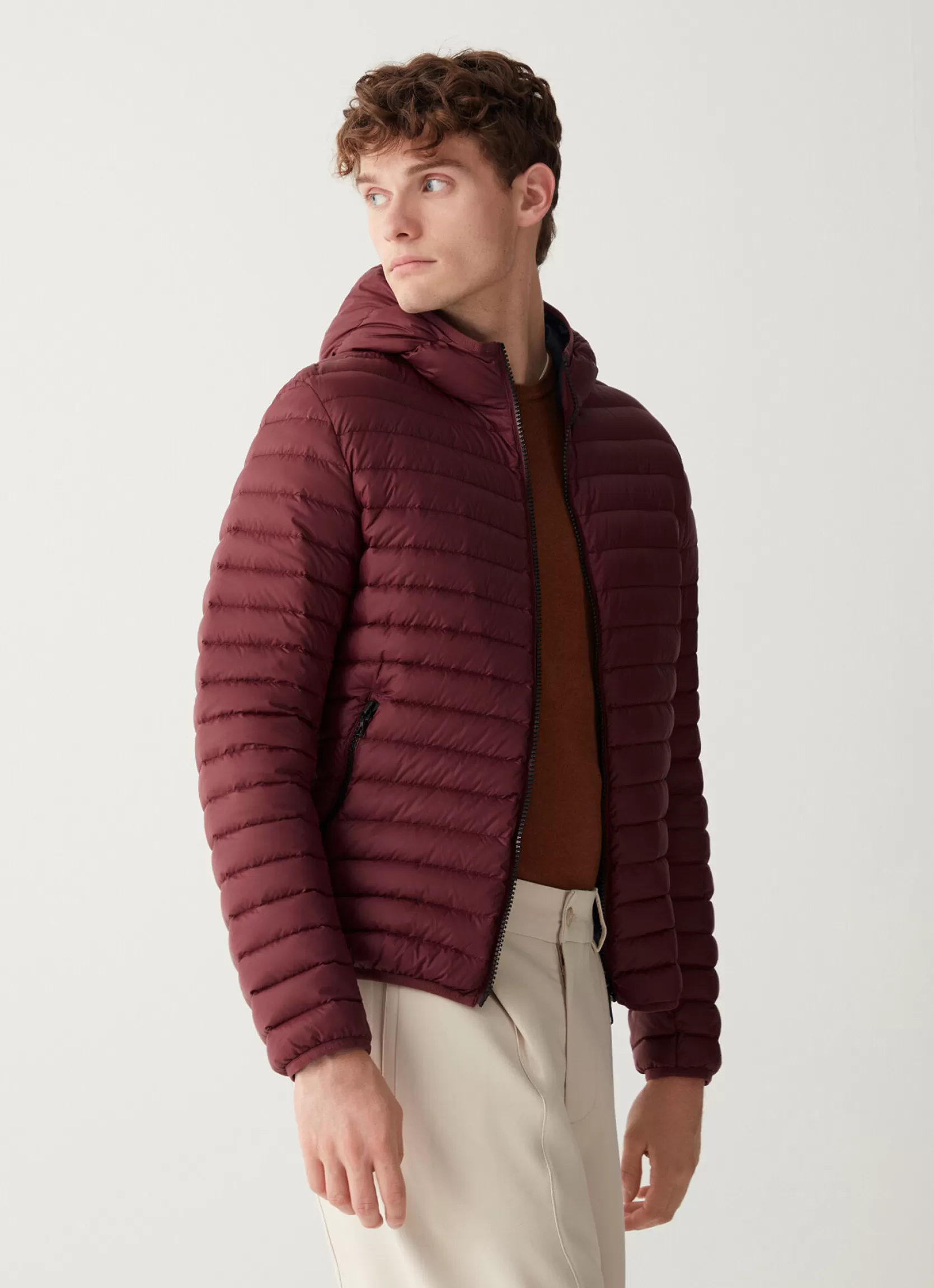 Colmar Opaque autumn down jacket with hood | man Lightweight Down Jackets