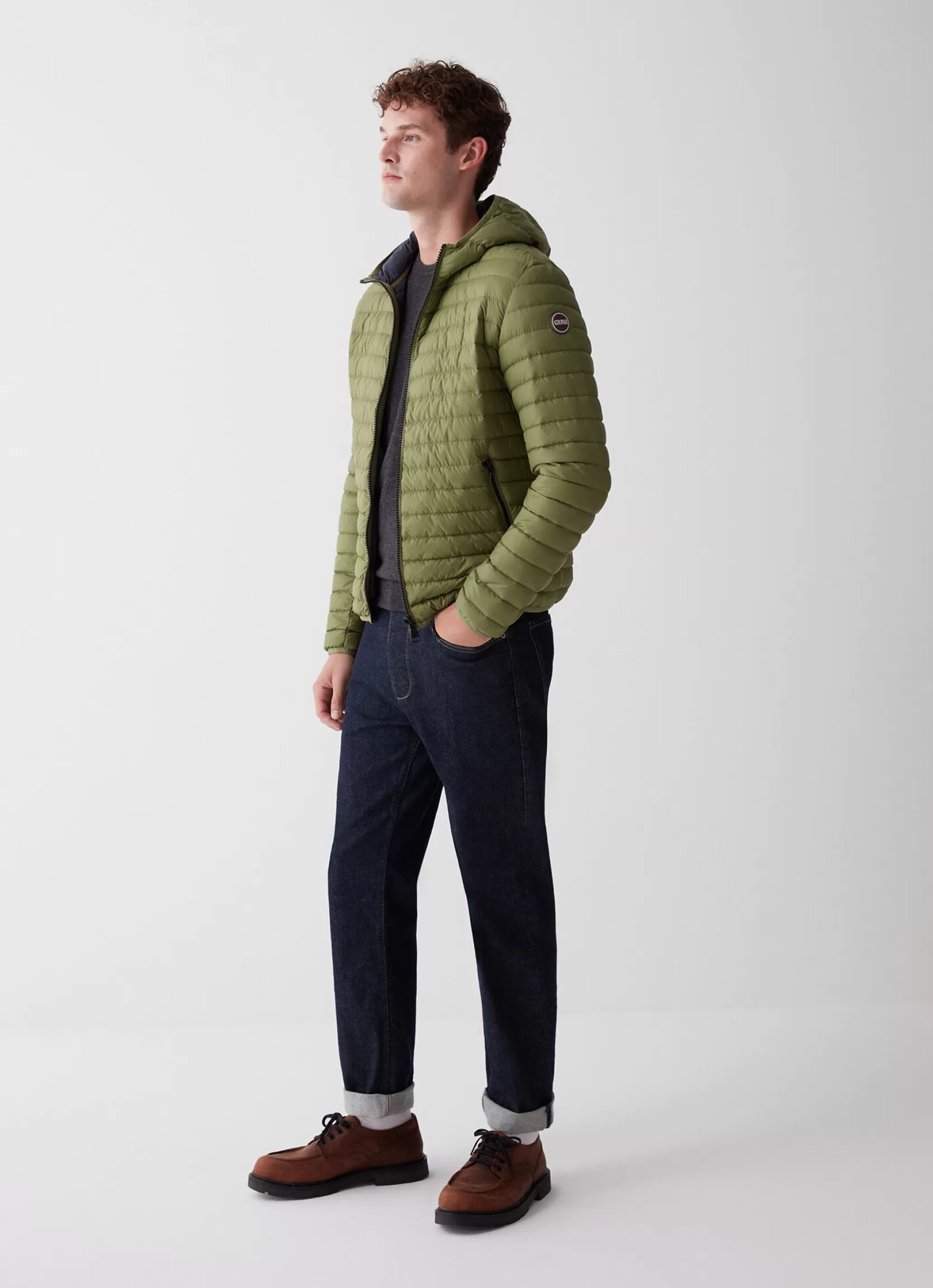 Colmar Opaque autumn down jacket with hood | man Lightweight Down Jackets