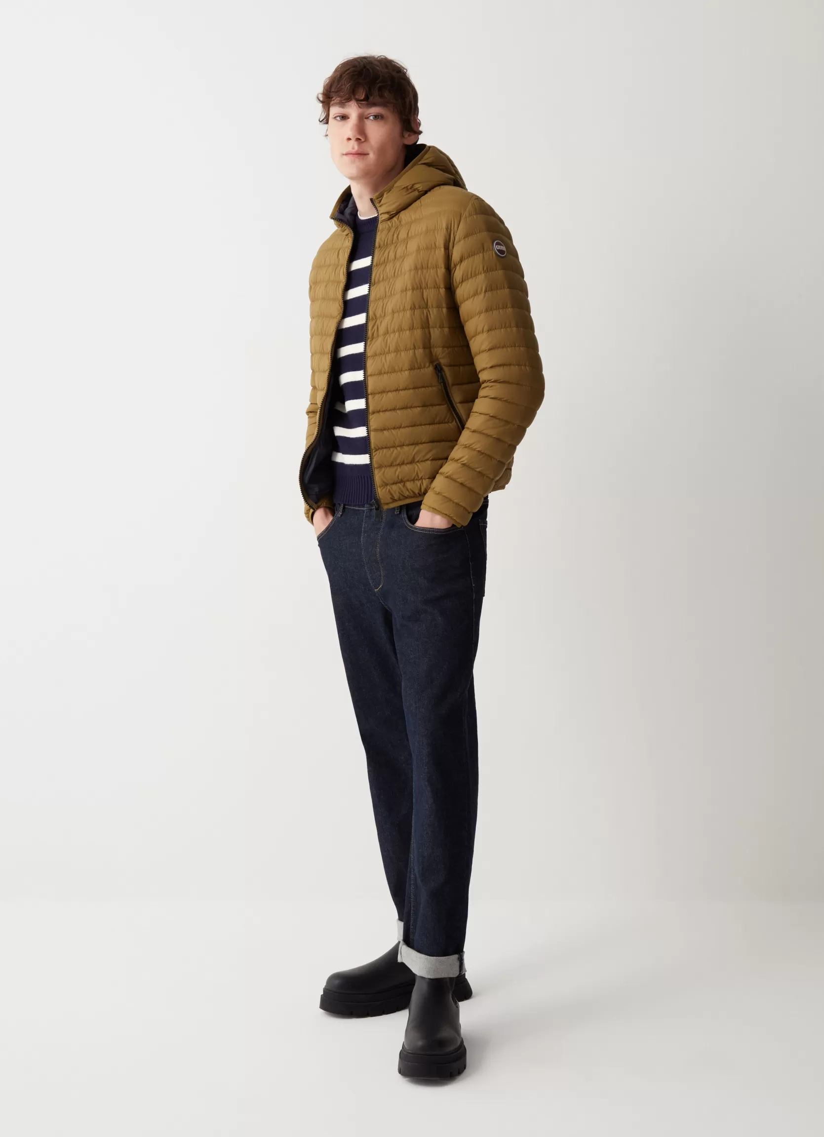 Colmar Opaque autumn down jacket with hood | man Lightweight Down Jackets