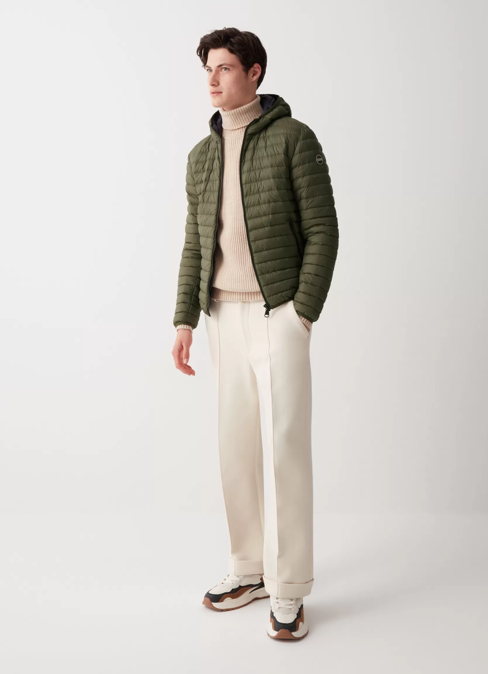 Colmar Opaque autumn down jacket with hood | man Lightweight Down Jackets