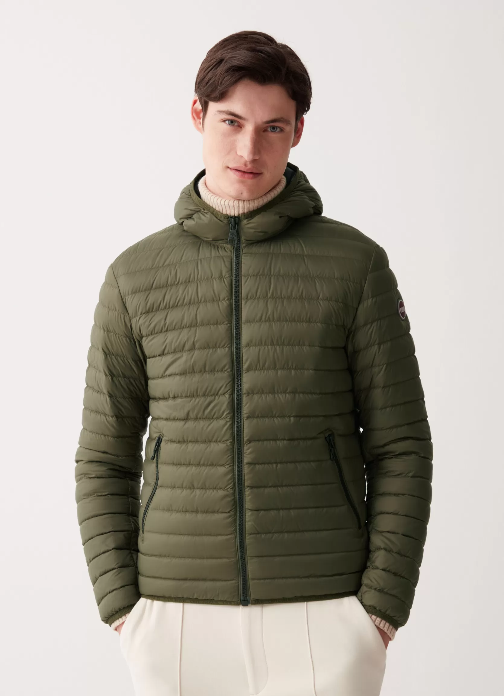 Colmar Opaque autumn down jacket with hood | man Lightweight Down Jackets
