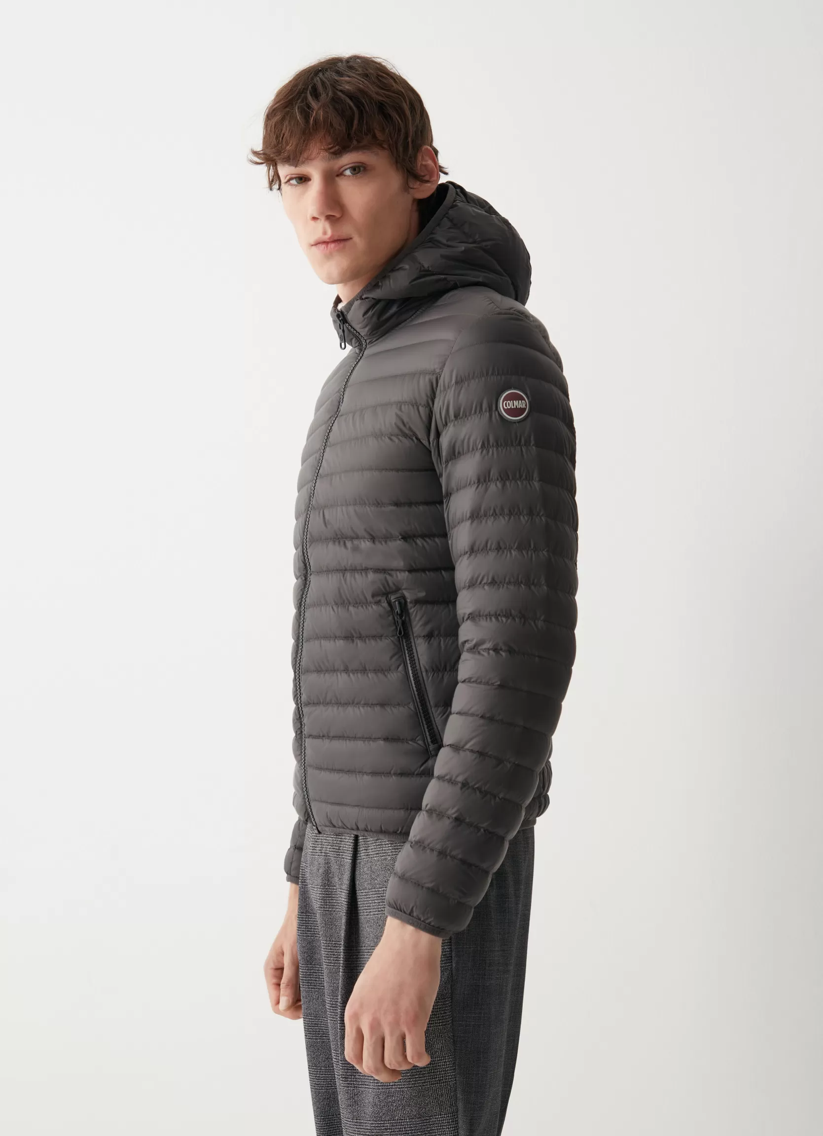 Colmar Opaque autumn down jacket with hood | man Lightweight Down Jackets
