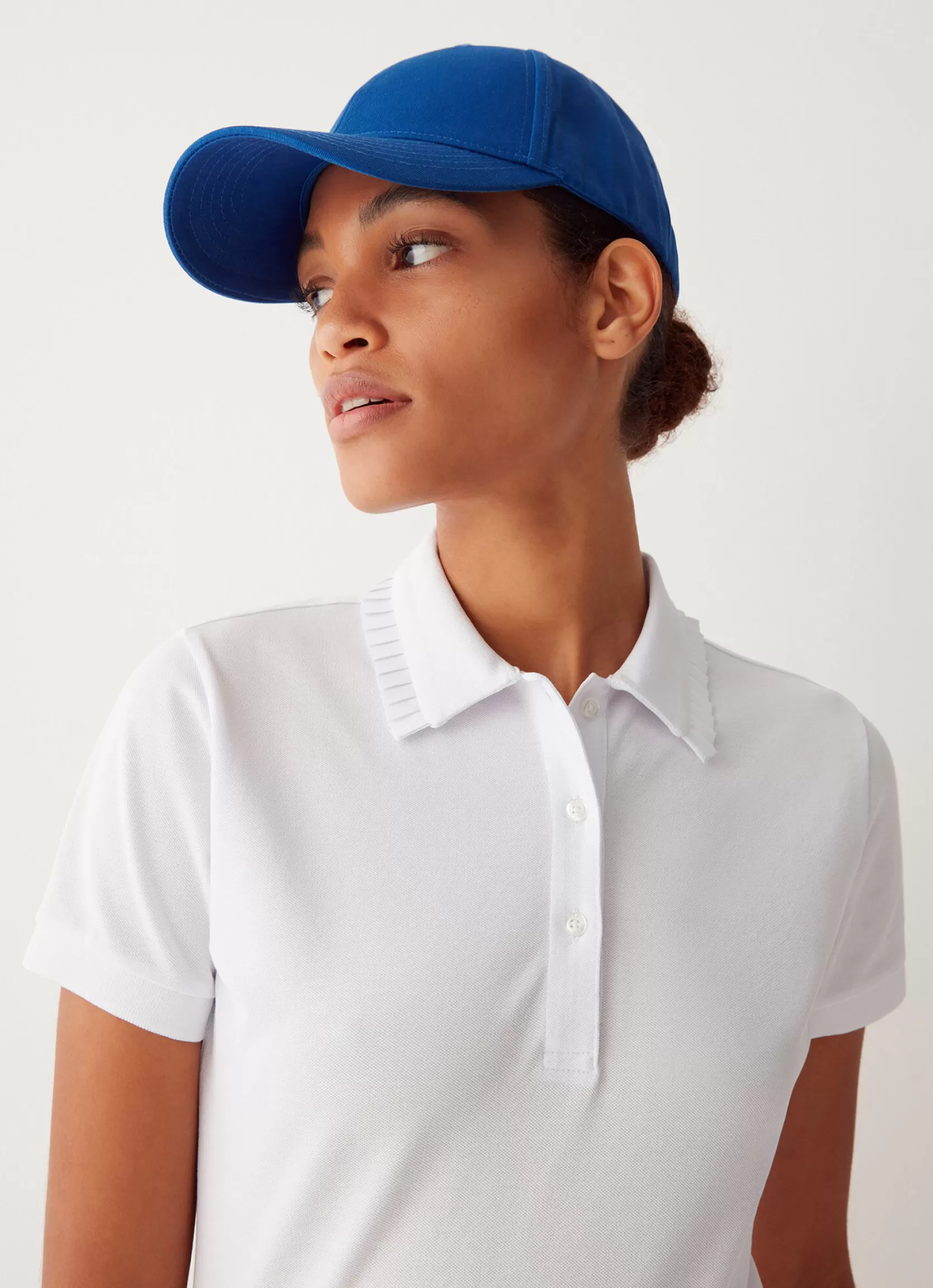 Colmar Piquet stretch Polo shirt with pleated collar | woman Outlet