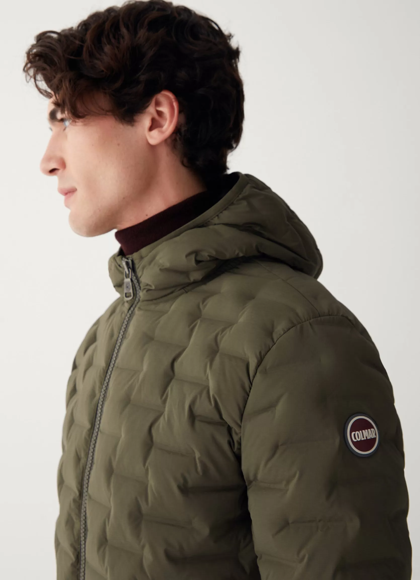 Colmar Quilted-effect down jacket with fixed hood | man Outlet