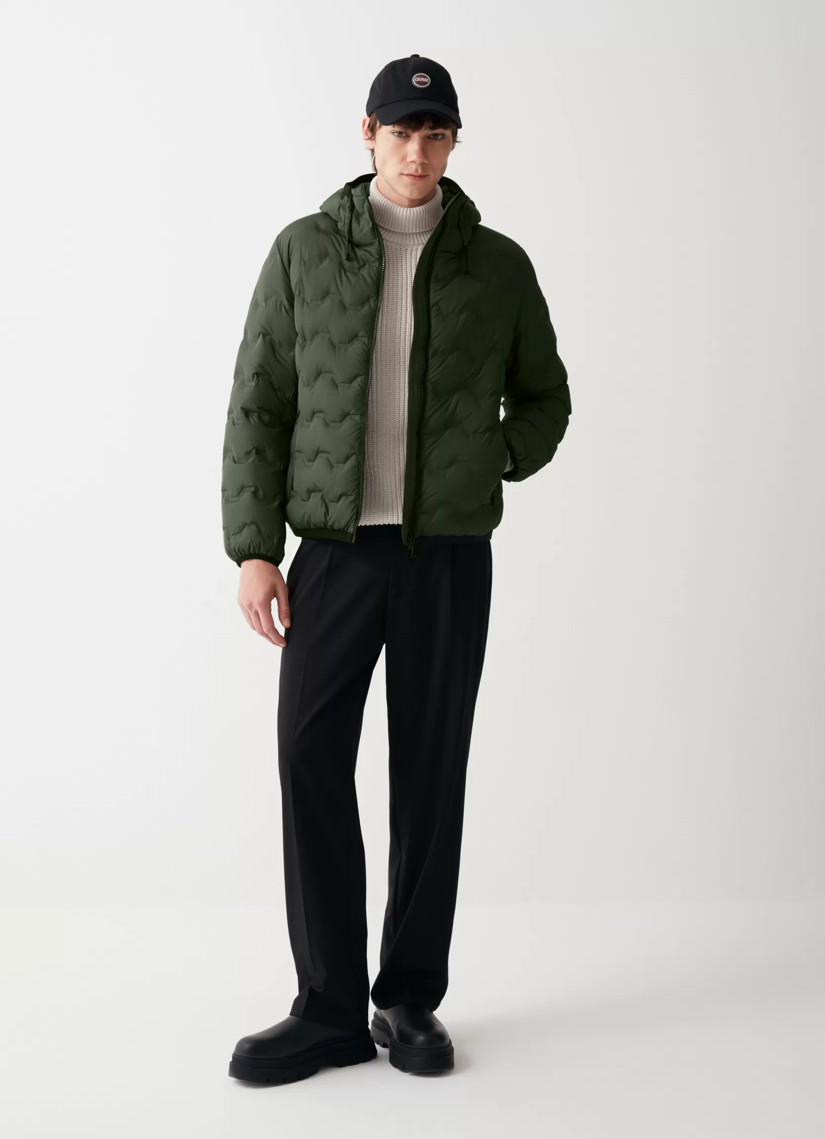 Colmar Quilted-effect down jacket with hood | man Winter Down Jackets