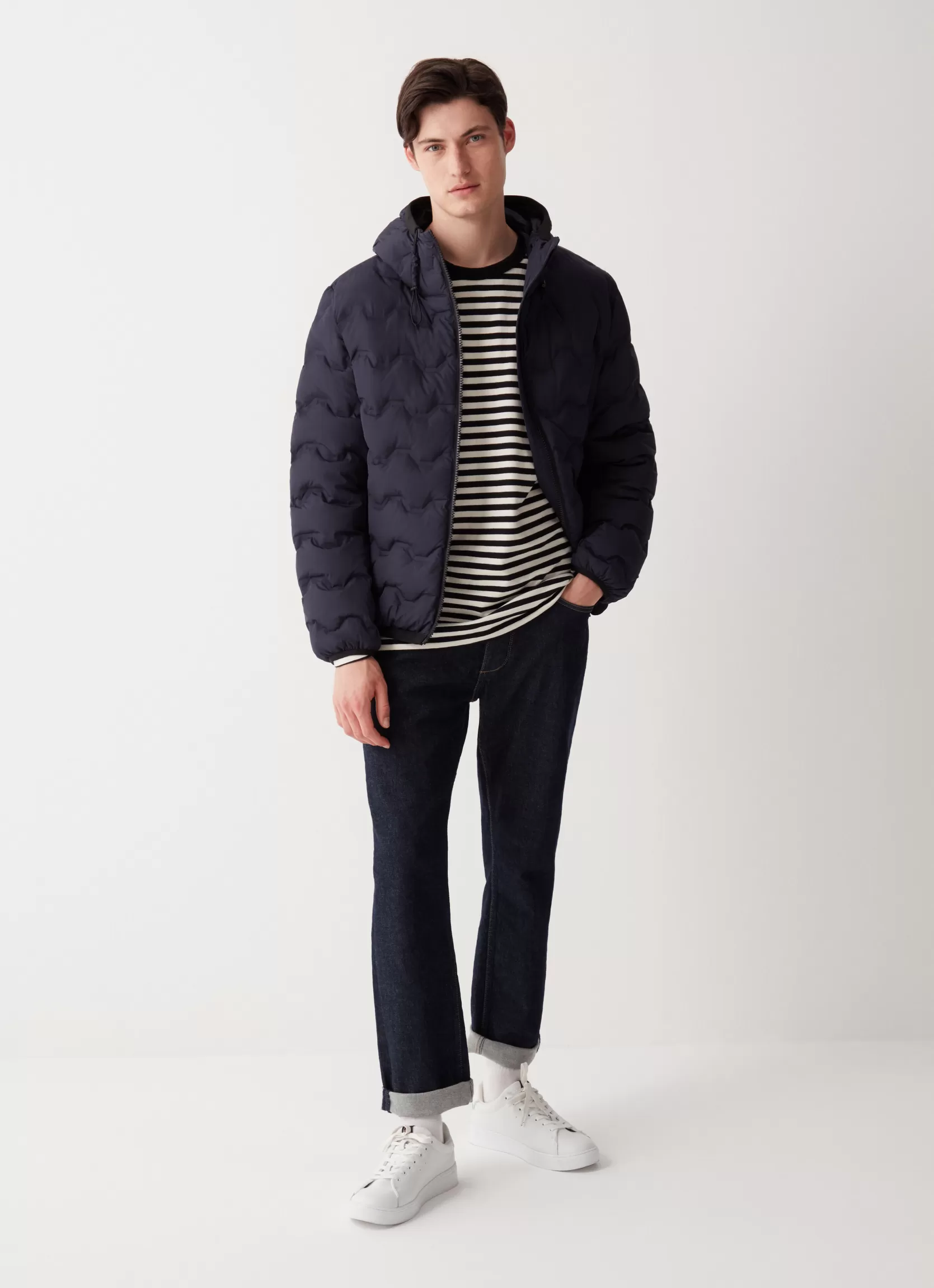 Colmar Quilted-effect down jacket with hood | man Winter Down Jackets