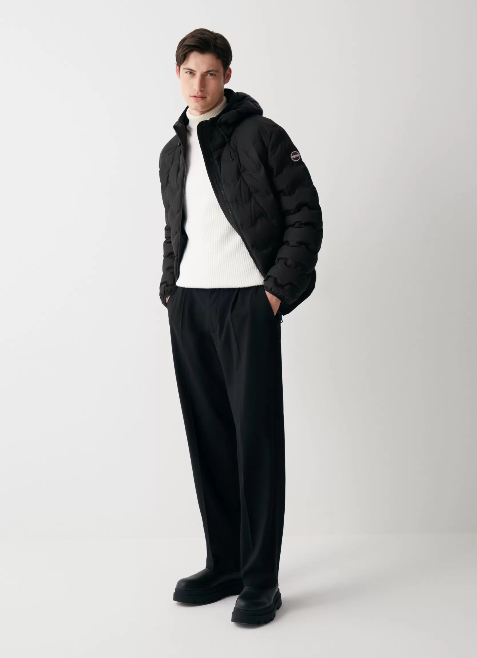 Colmar Quilted-effect down jacket with hood | man Winter Down Jackets