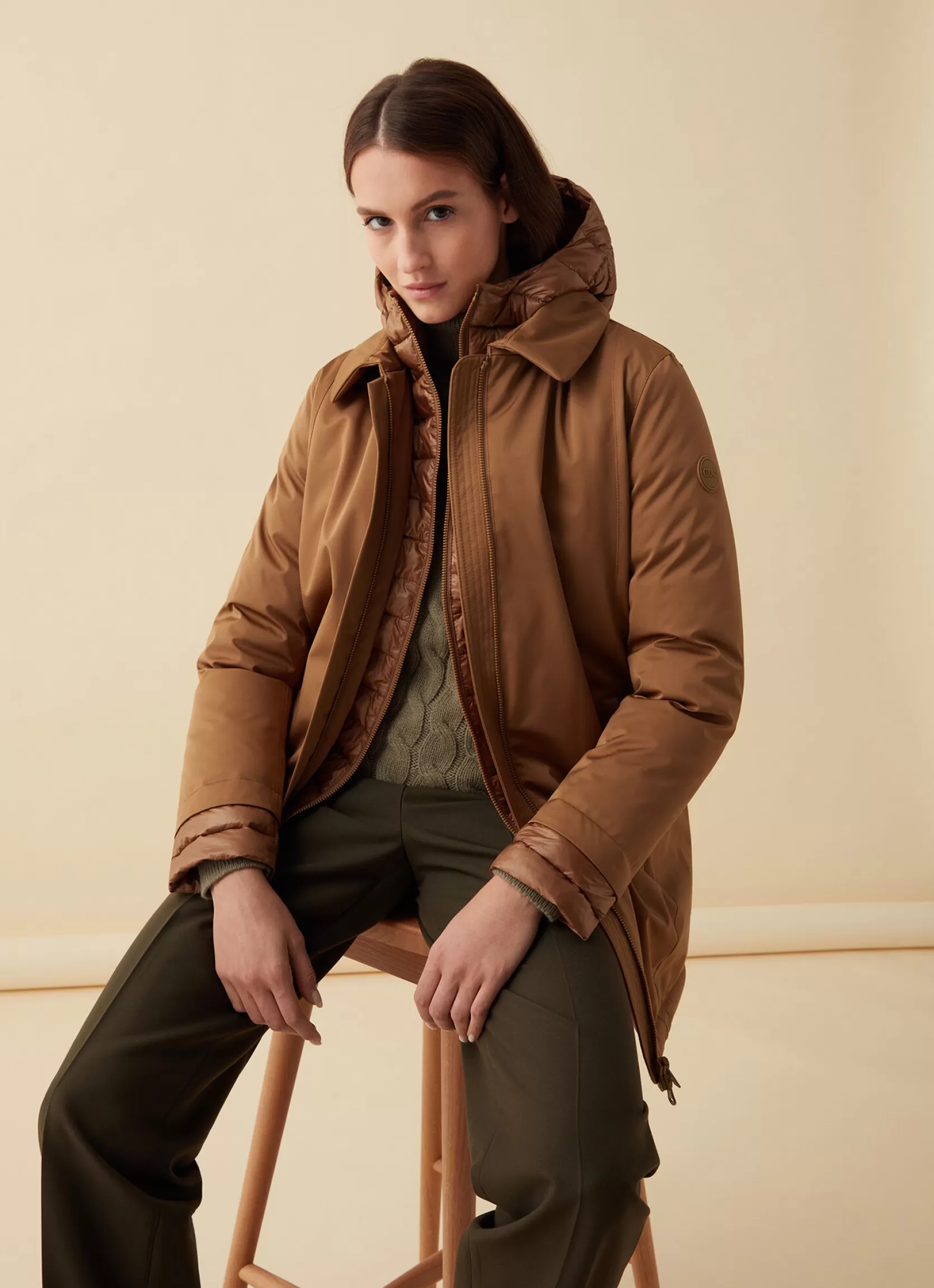 Colmar Recycled Essentials hooded long jacket | woman Recycled Essential | Jackets and Coats