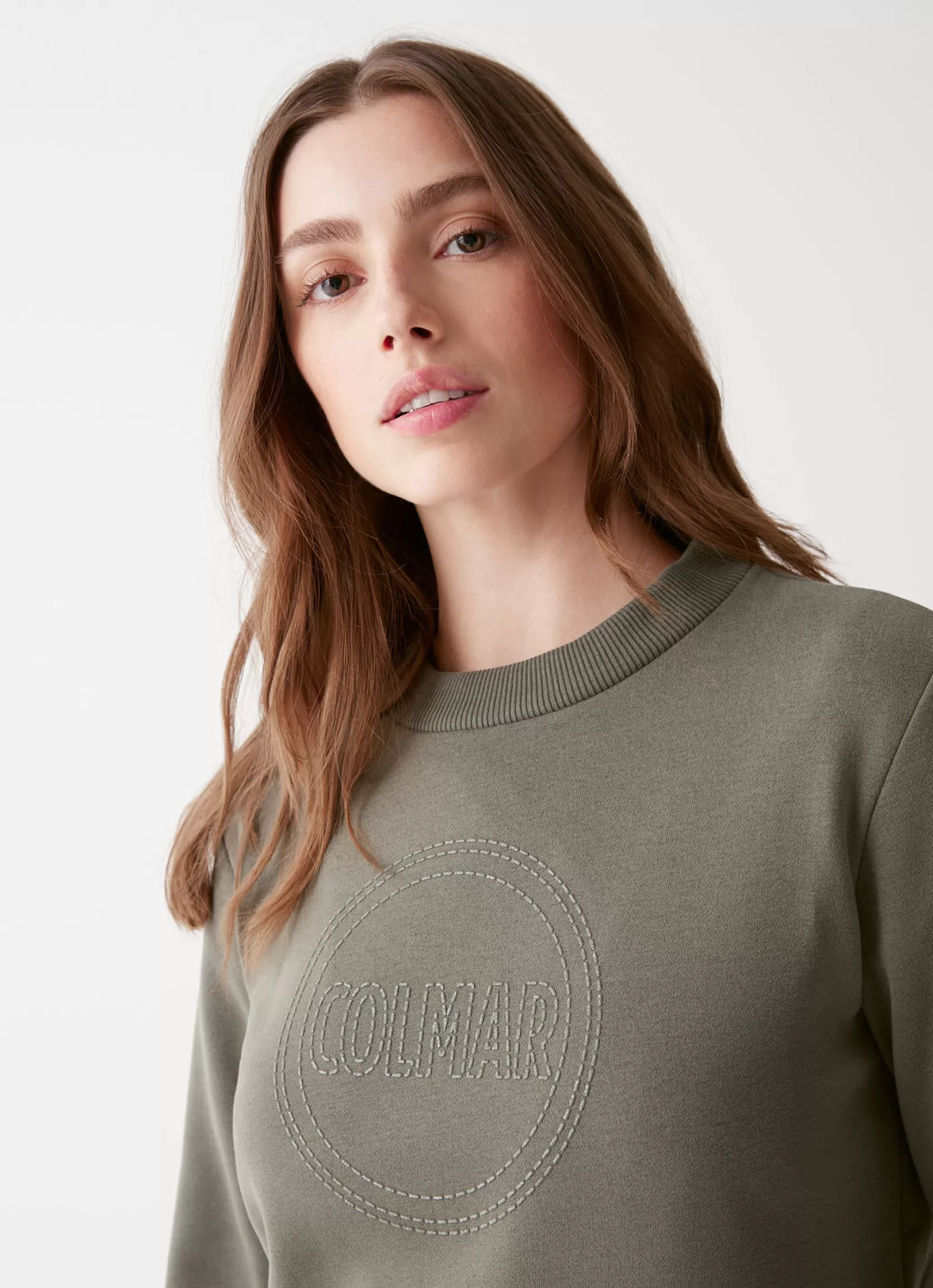 Colmar Round-neck sweatshirt with maxi glitter logo | woman Sweatshirts