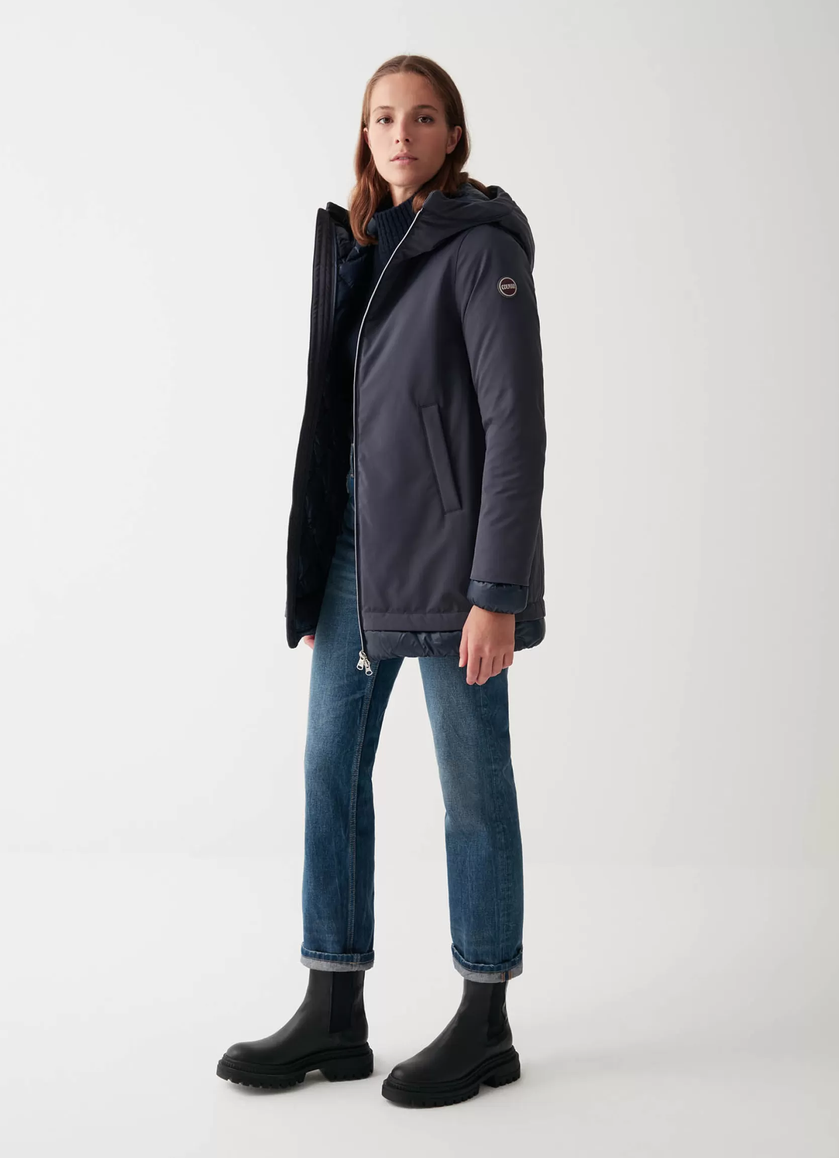 Colmar Satin down jacket with fixed hood | woman Jackets and Coats | Winter Down Jackets