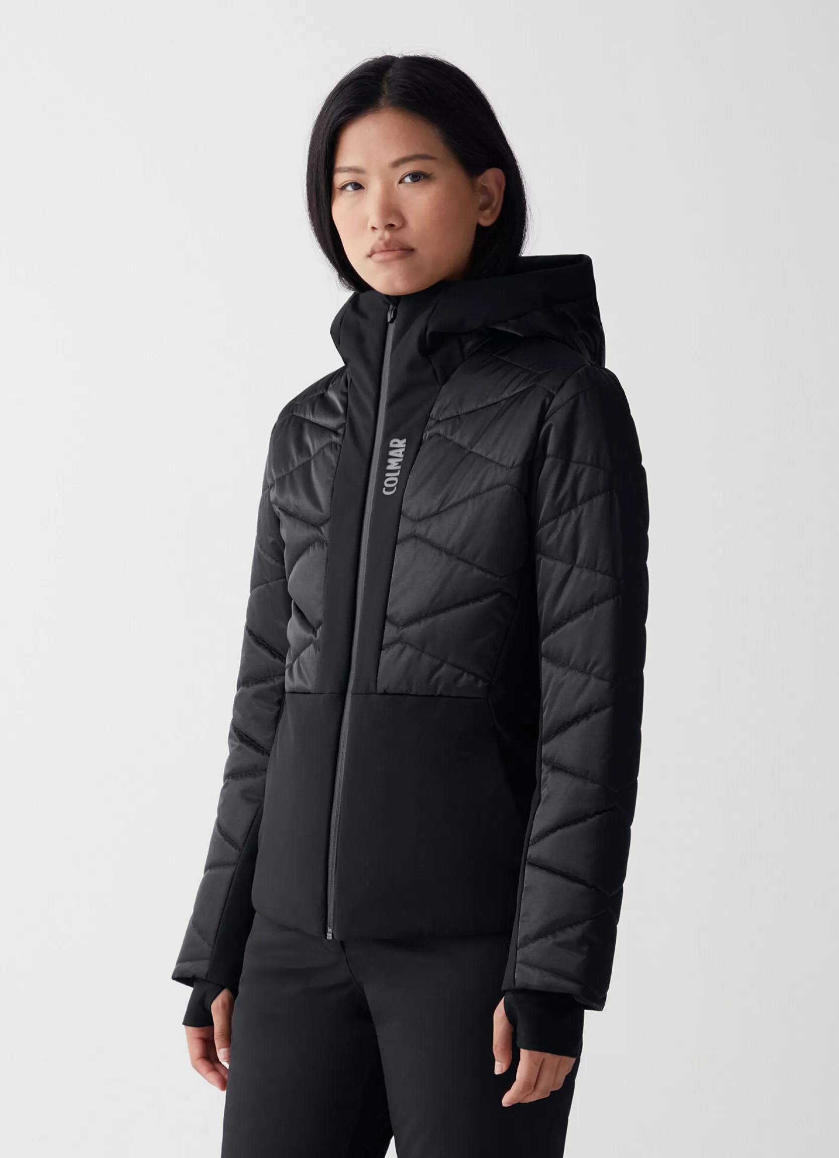 Colmar Satin ski jacket with fixed hood | woman Ski Jackets