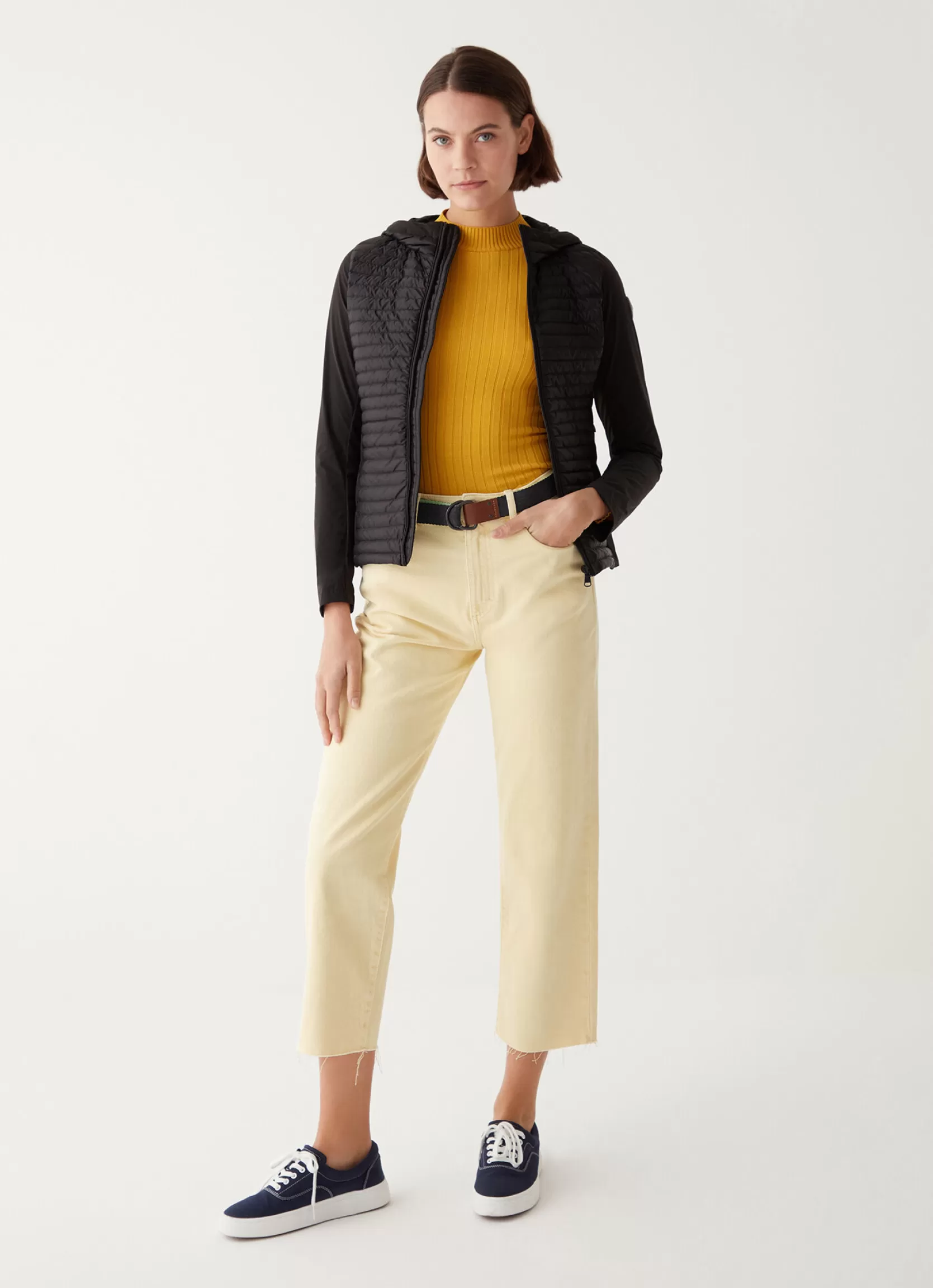 Colmar Semi-quilted jacket with combination of fabrics | woman Outlet